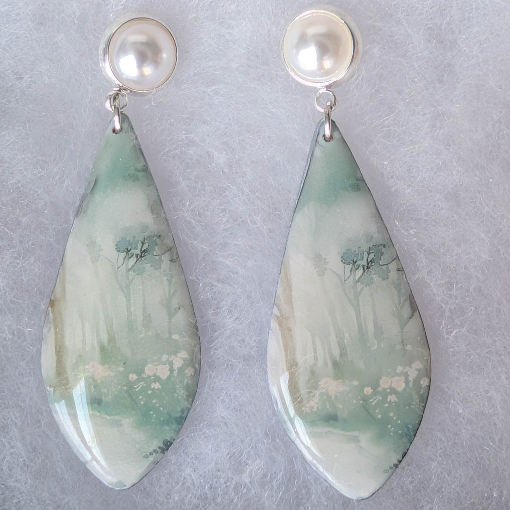 Mystical Forest Polymer Clay Earrings: Fairycore Ren Faire Jewelry