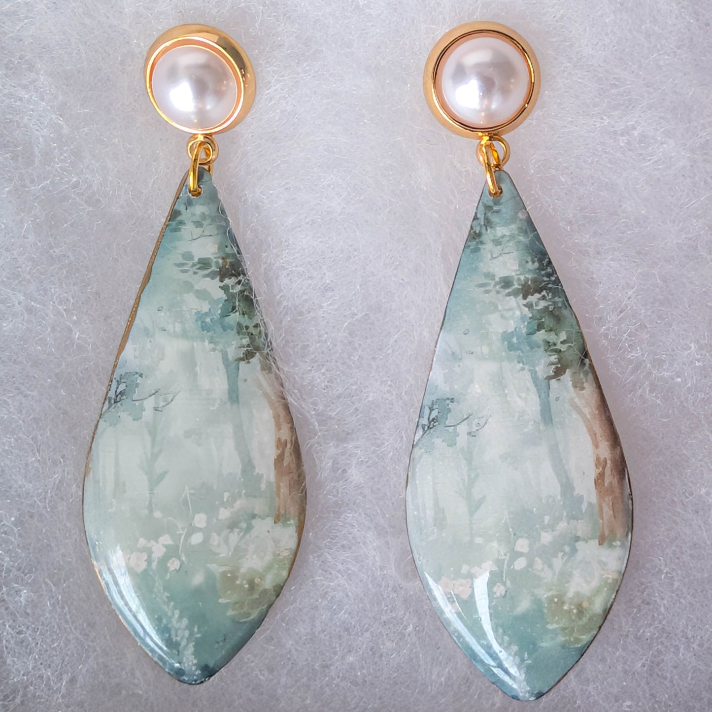 Mystical Forest Polymer Clay Earrings: Fairycore Ren Faire Jewelry