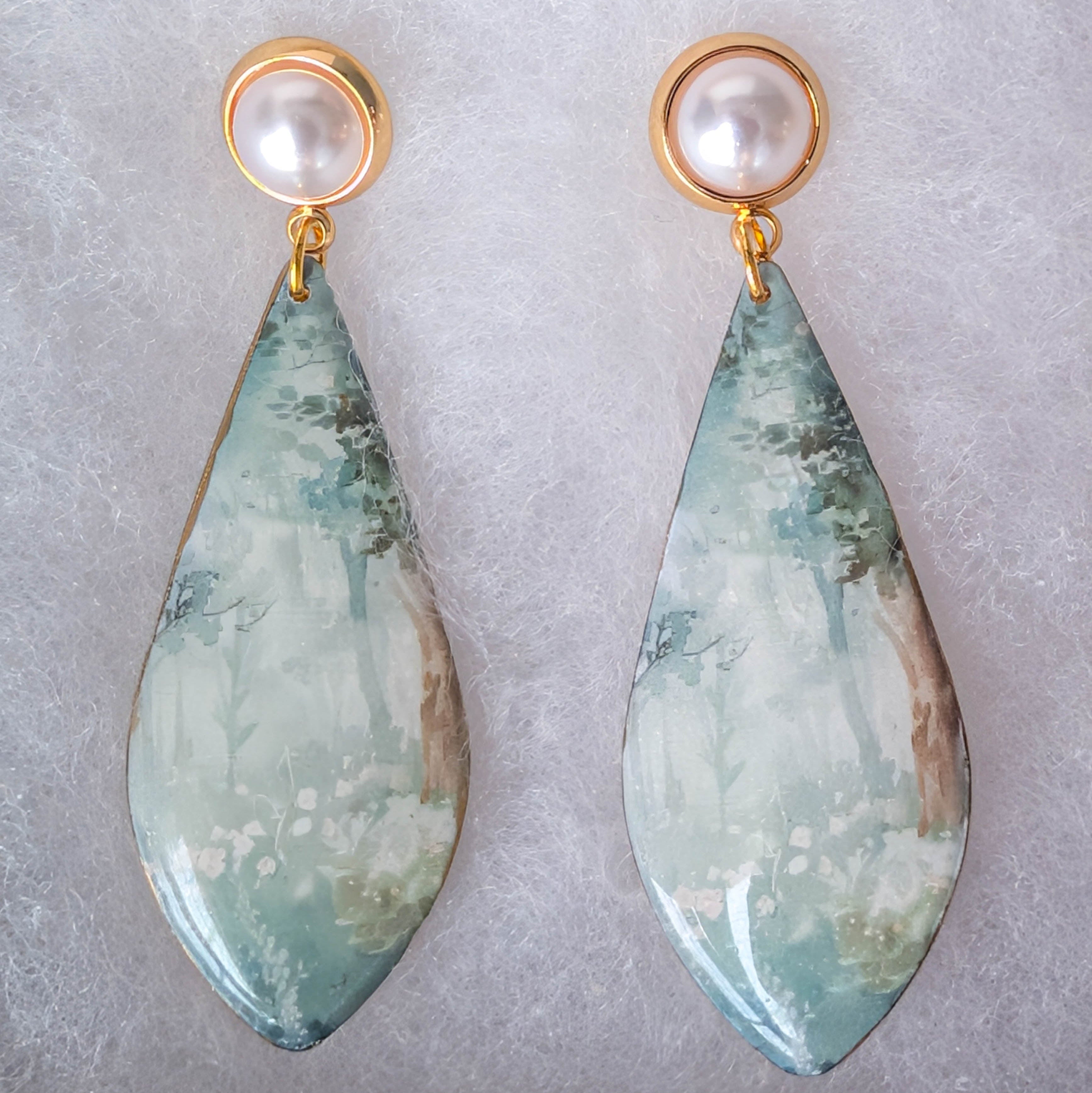 Mystical Forest Polymer Clay Earrings: Fairycore Ren Faire Jewelry