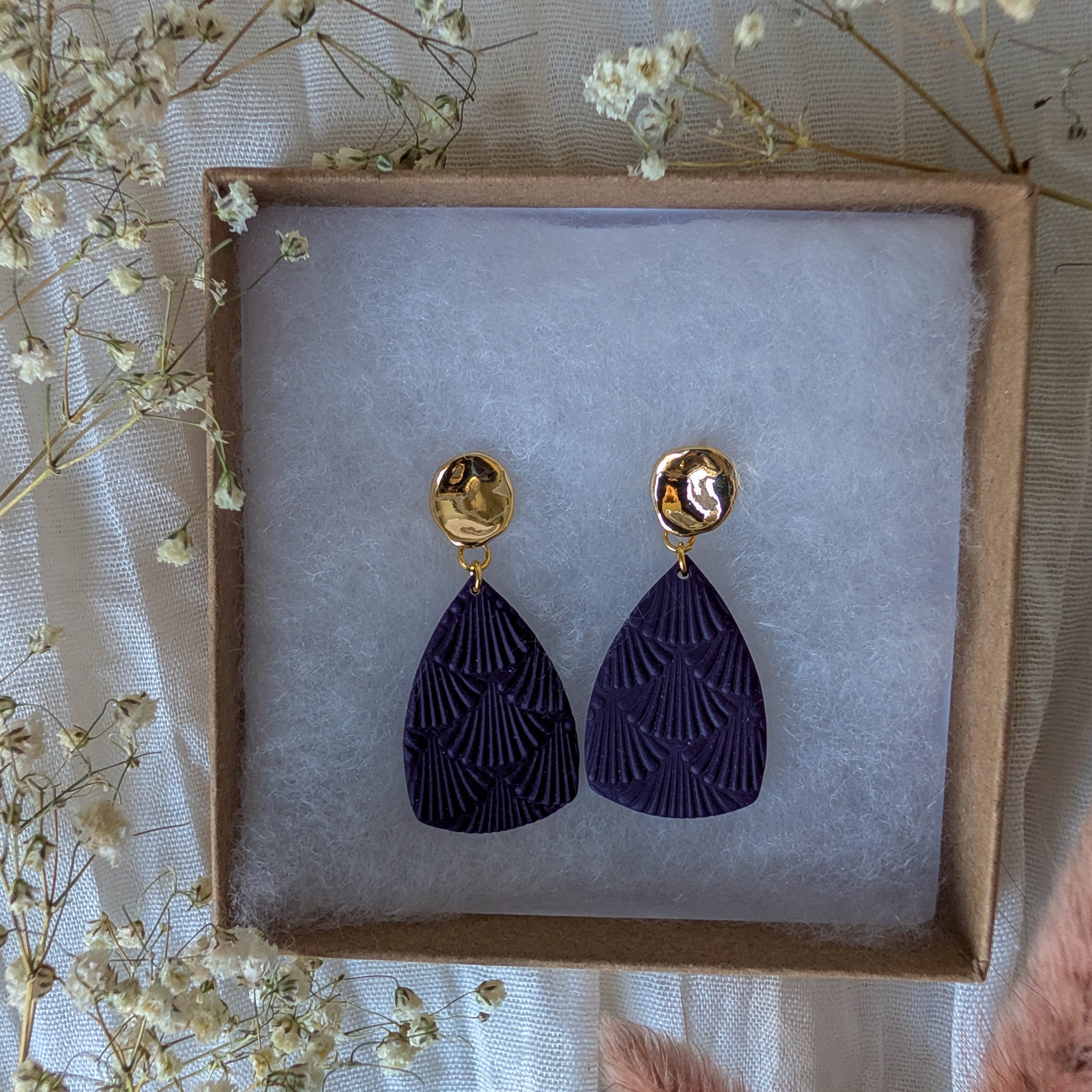 Moody Purple Statement Dangles
