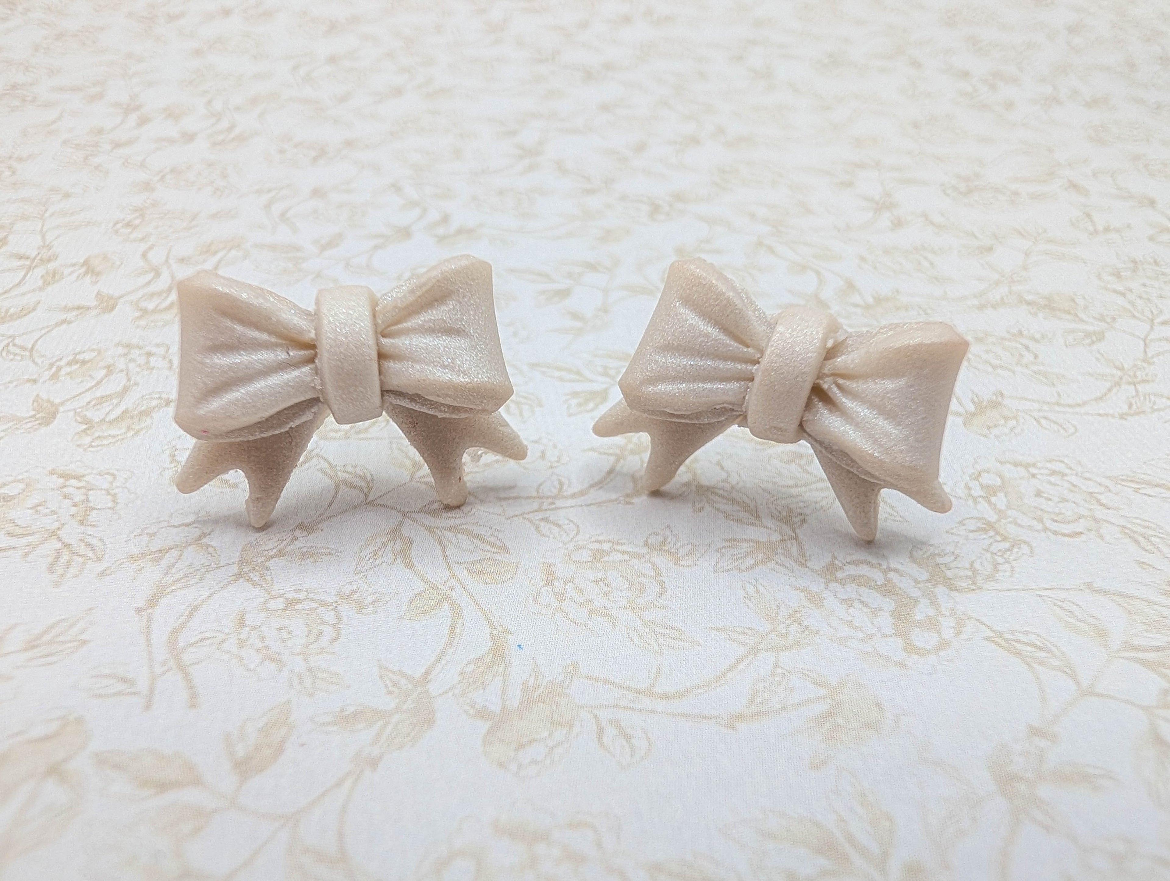 Cottagecore Polymer Clay Bow Stud Earrings
