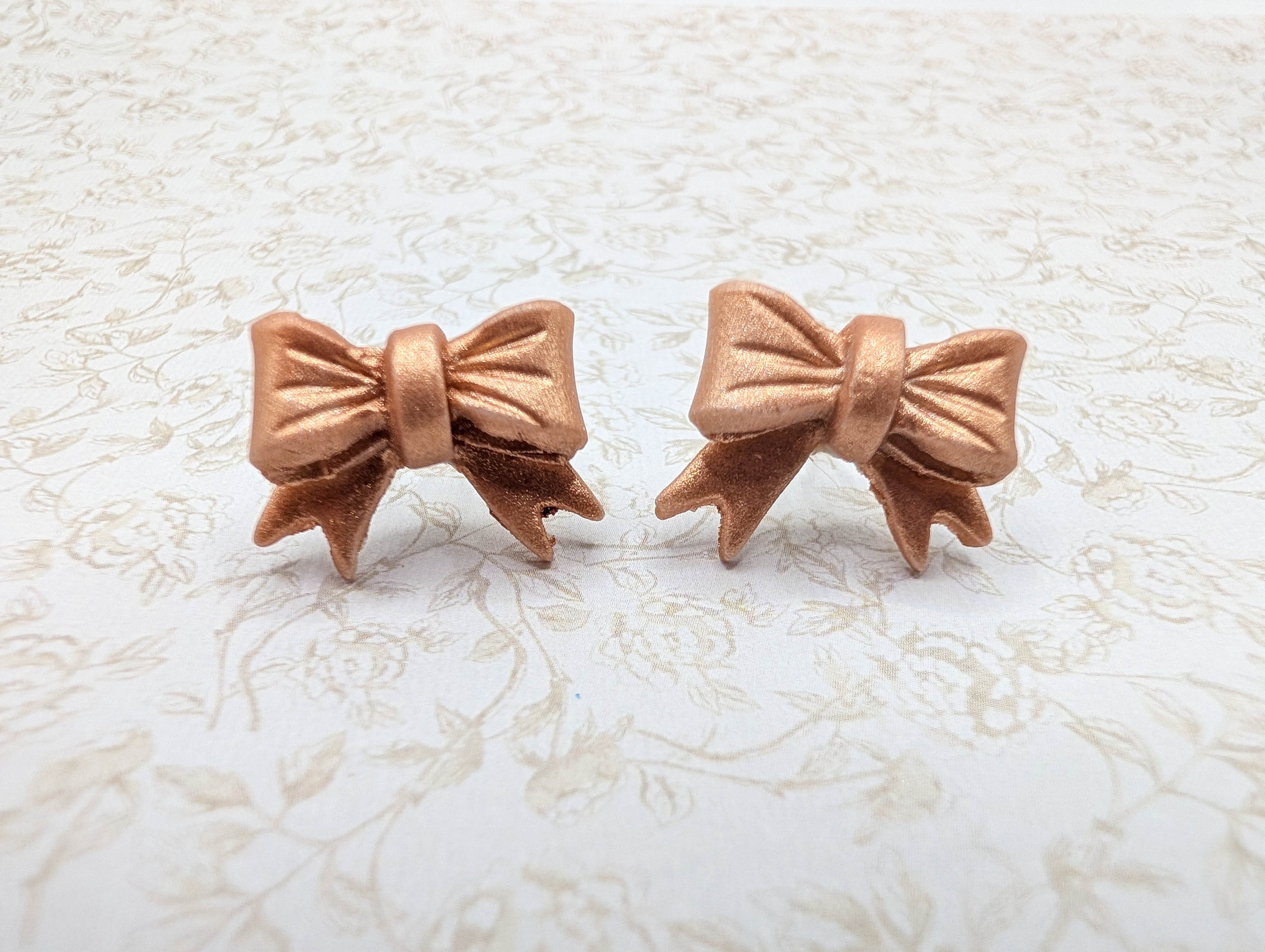Cottagecore Polymer Clay Bow Stud Earrings