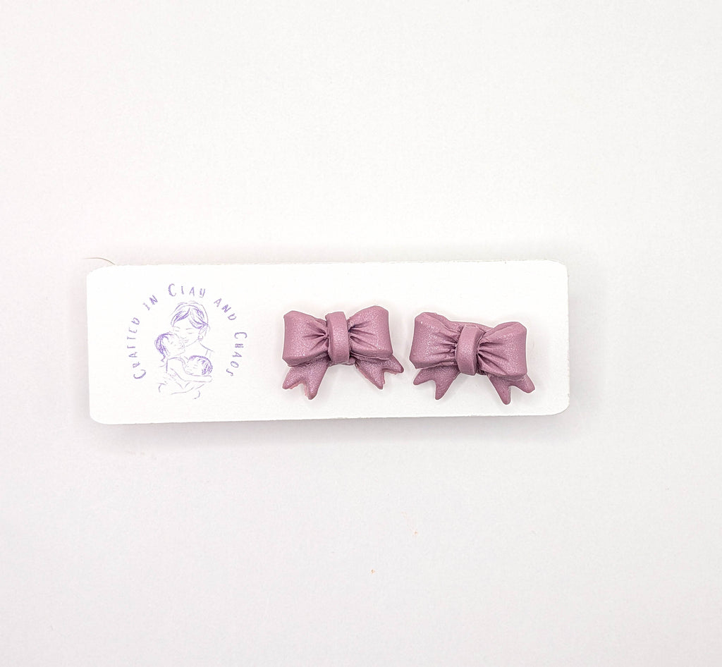 Cottagecore Polymer Clay Bow Stud Earrings