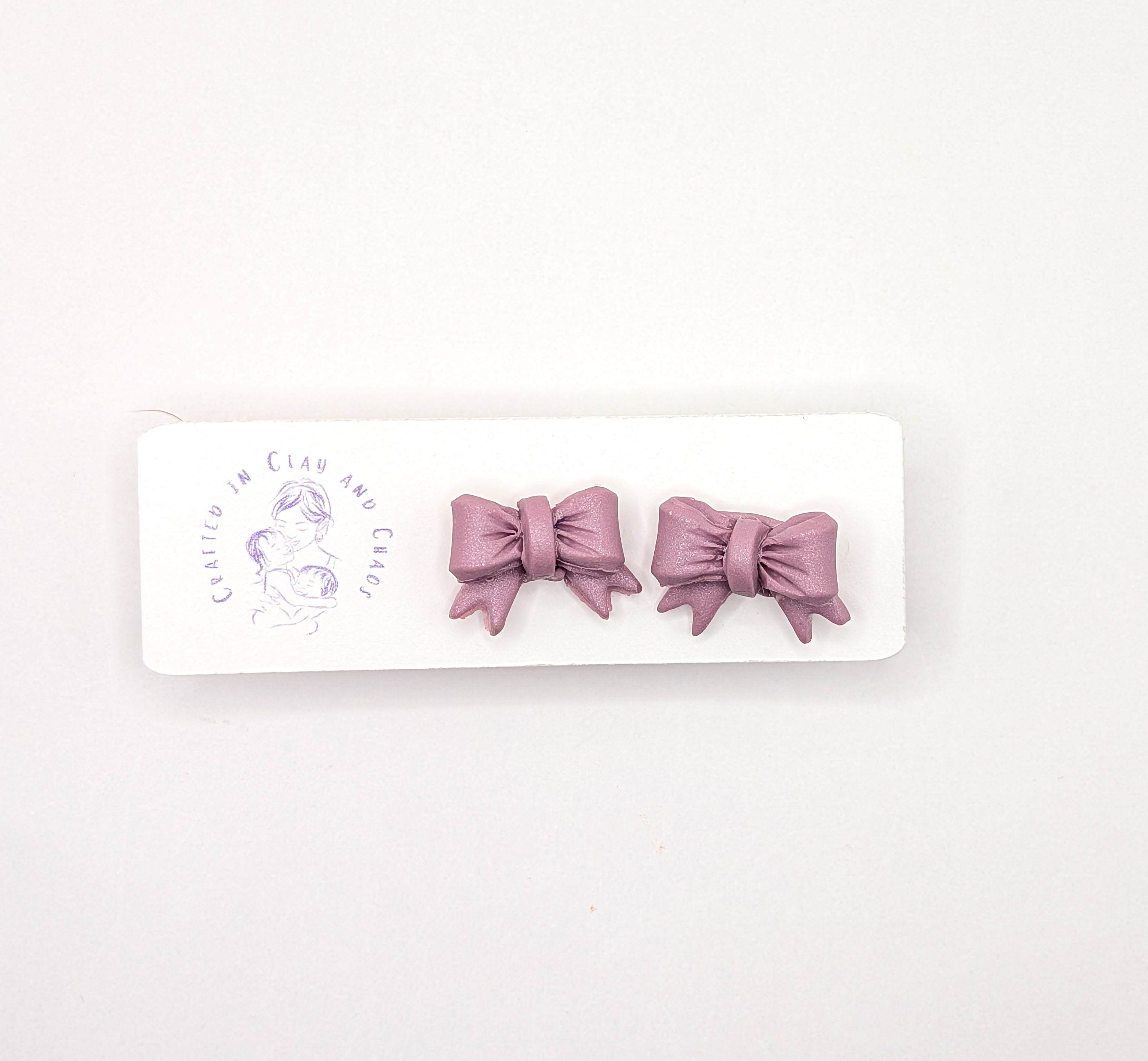 Cottagecore Polymer Clay Bow Stud Earrings