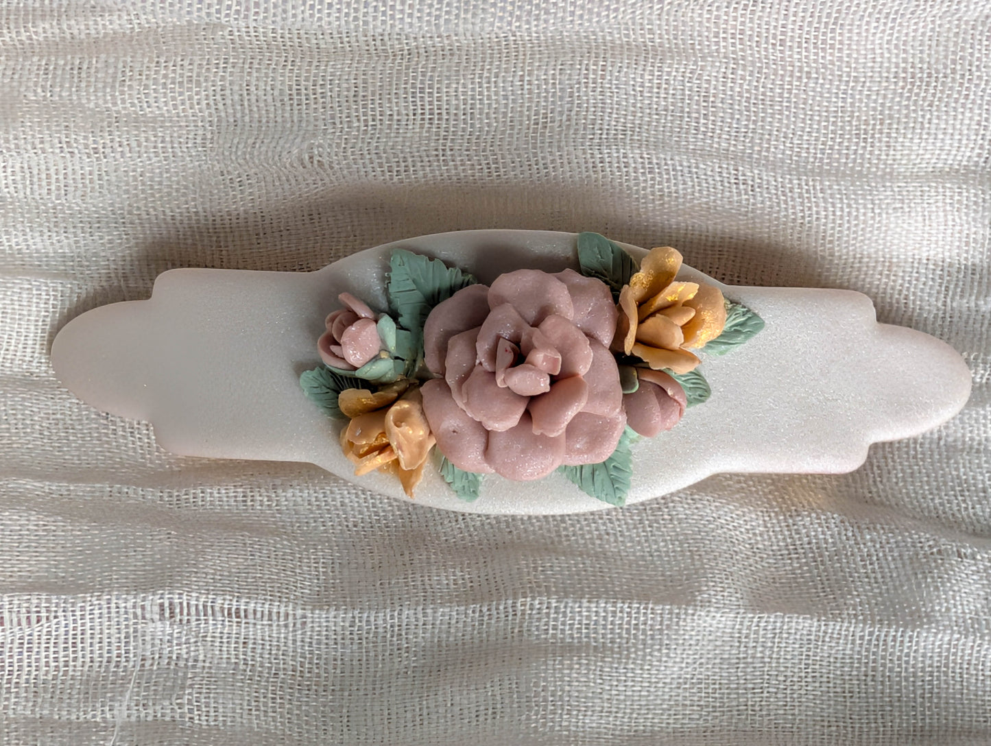 Romantic Handcrafted Rose French Barrette