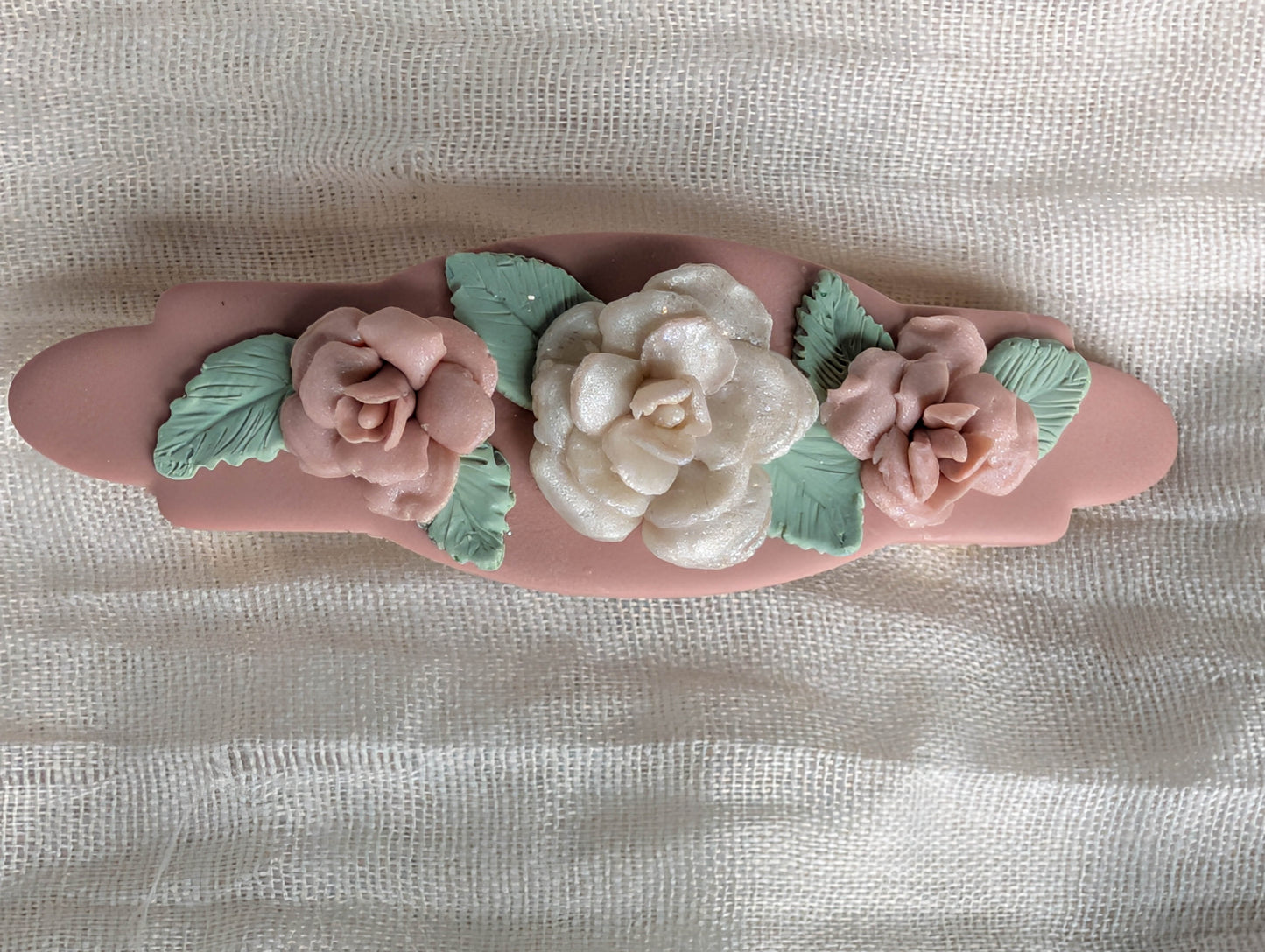 Romantic Handcrafted Rose French Barrette