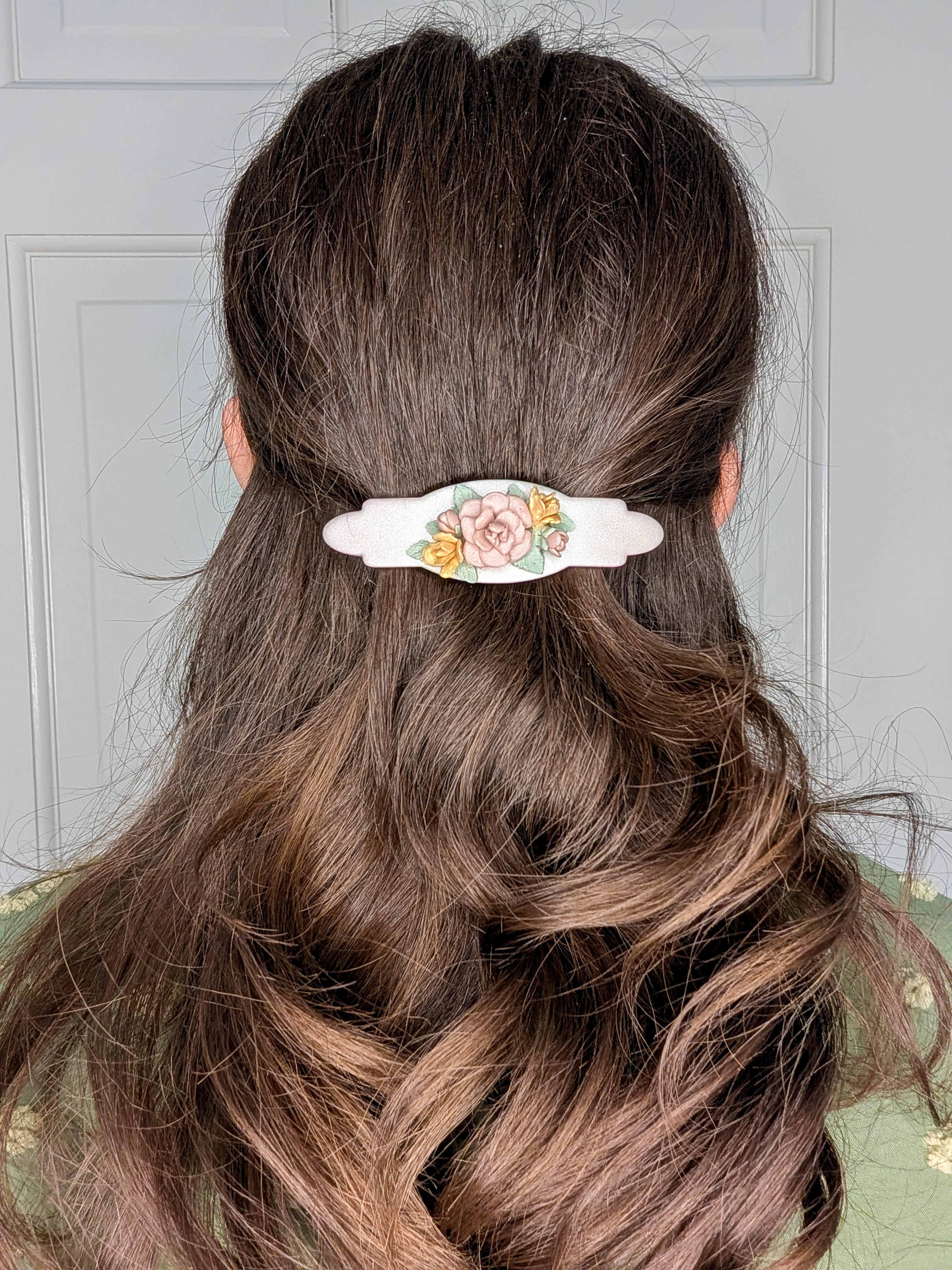 Romantic Handcrafted Rose French Barrette