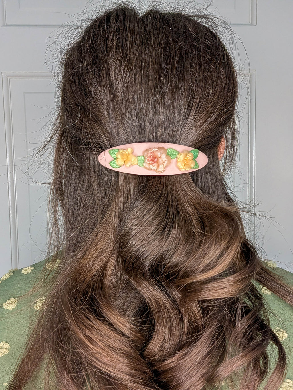 Handmade "Glass" Rose Hair Clip