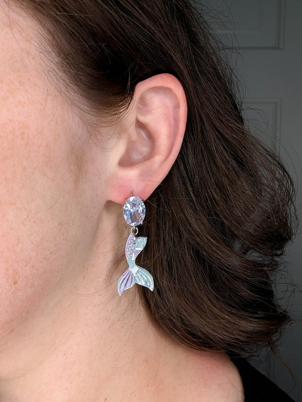 Whimsical Ocean Marble Clay Earrings for Beach Vacation Style