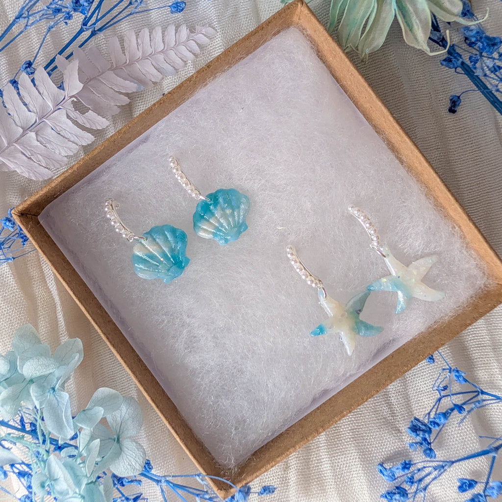 Ocean Glass Beach Wedding Earrings