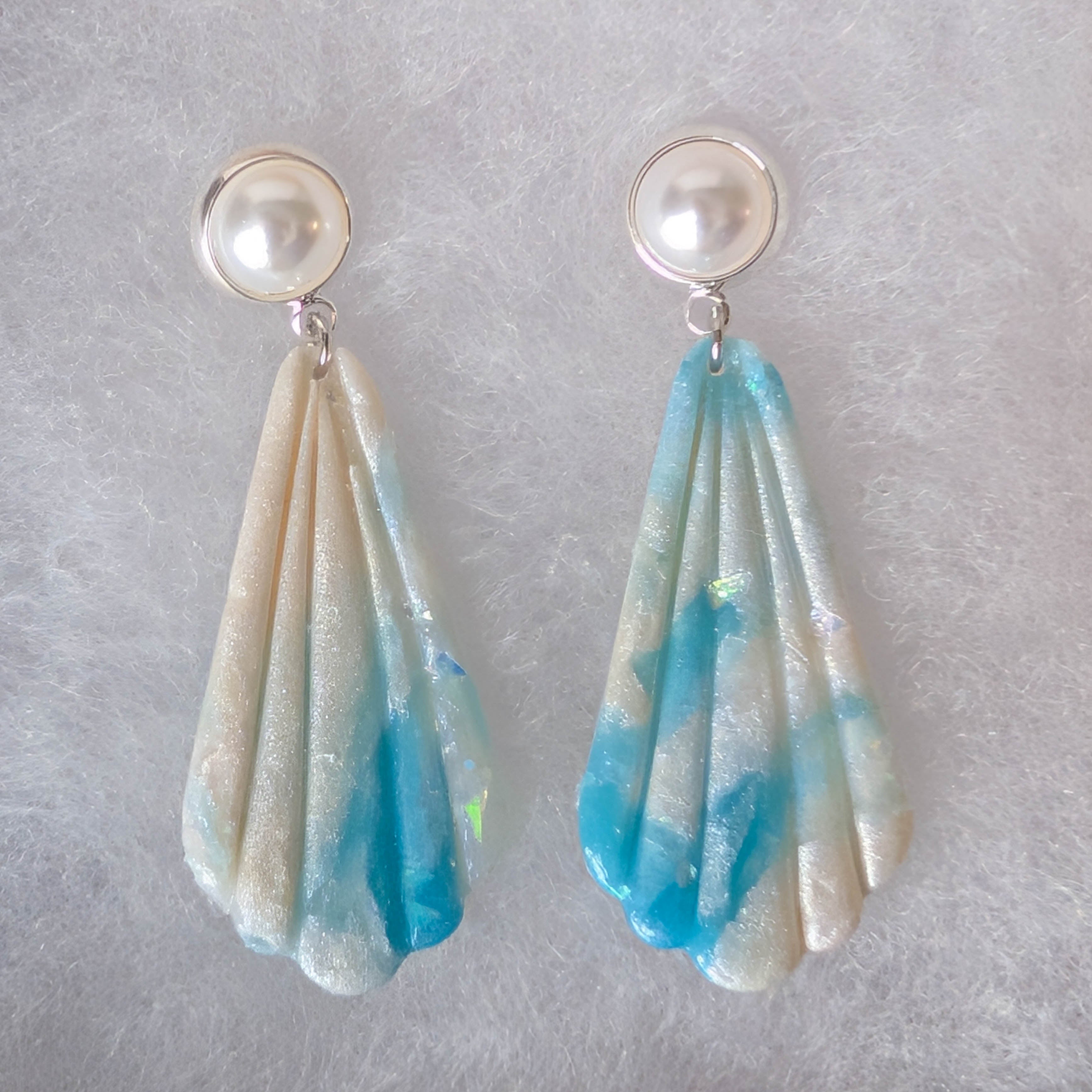 Ocean Glass Beach Wedding Earrings