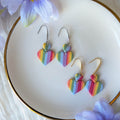 Rainbow Double Heart Earrings