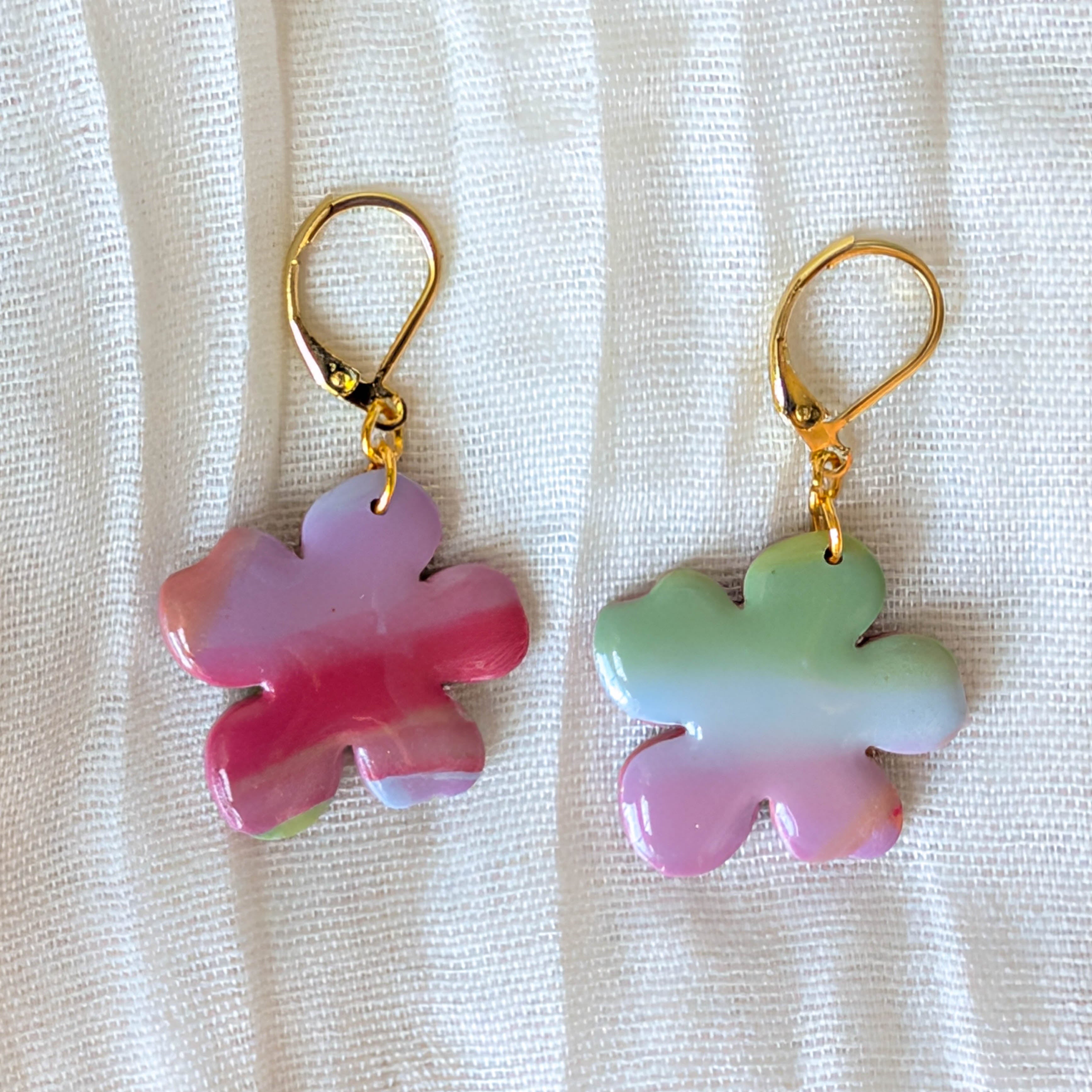 Abstract Rainbow Swirl Earrings