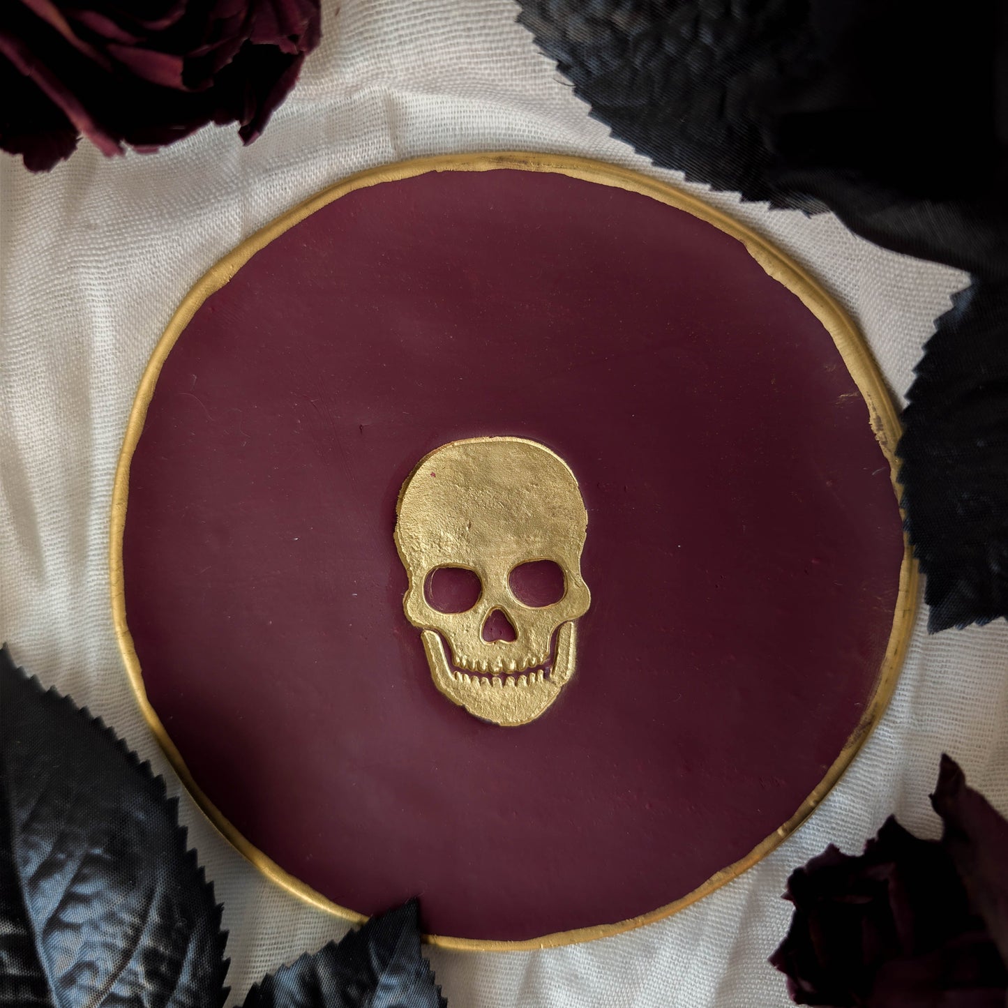 Skull Trinket dish for Halloween decor and Gothic Style
