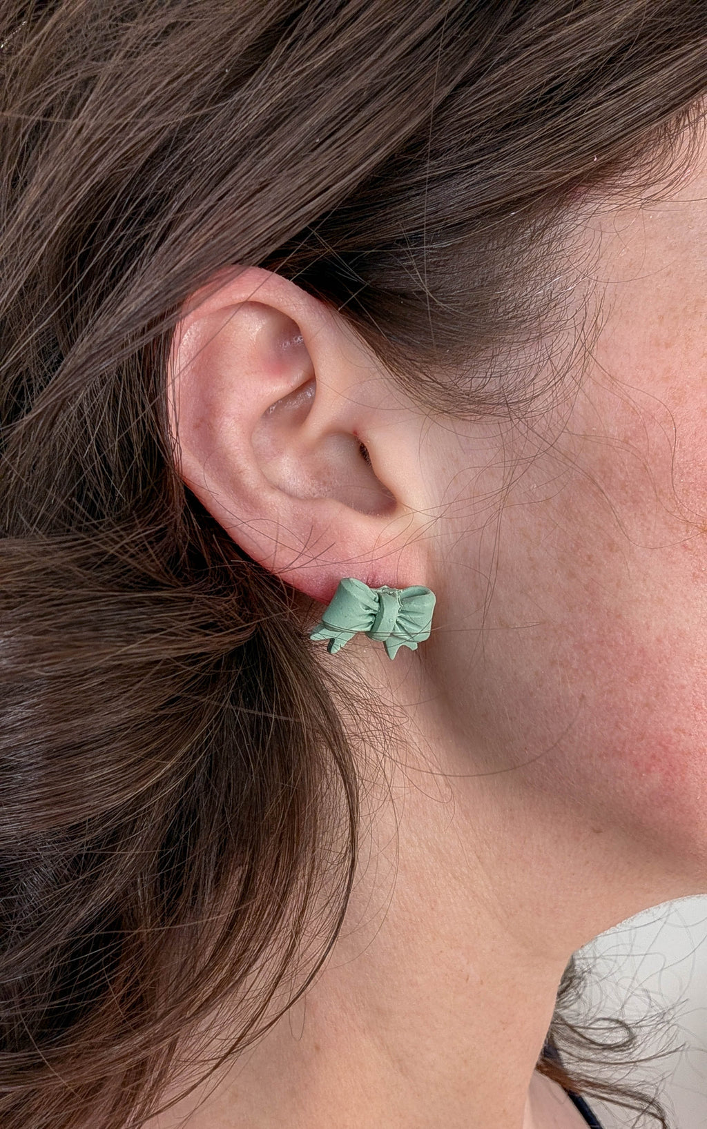 Cottagecore Polymer Clay Bow Stud Earrings