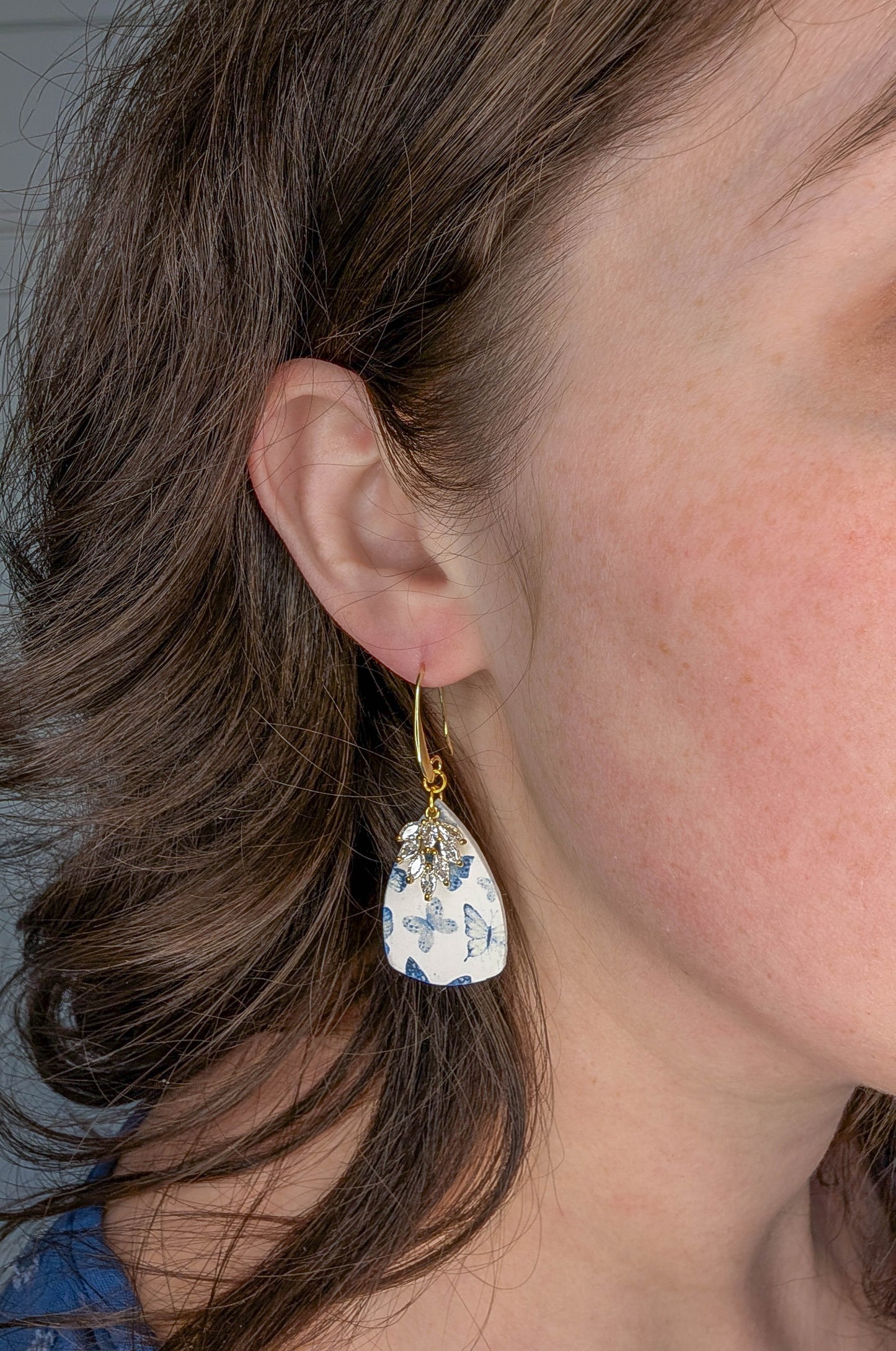 Whimsical Blue Butterfly Earrings
