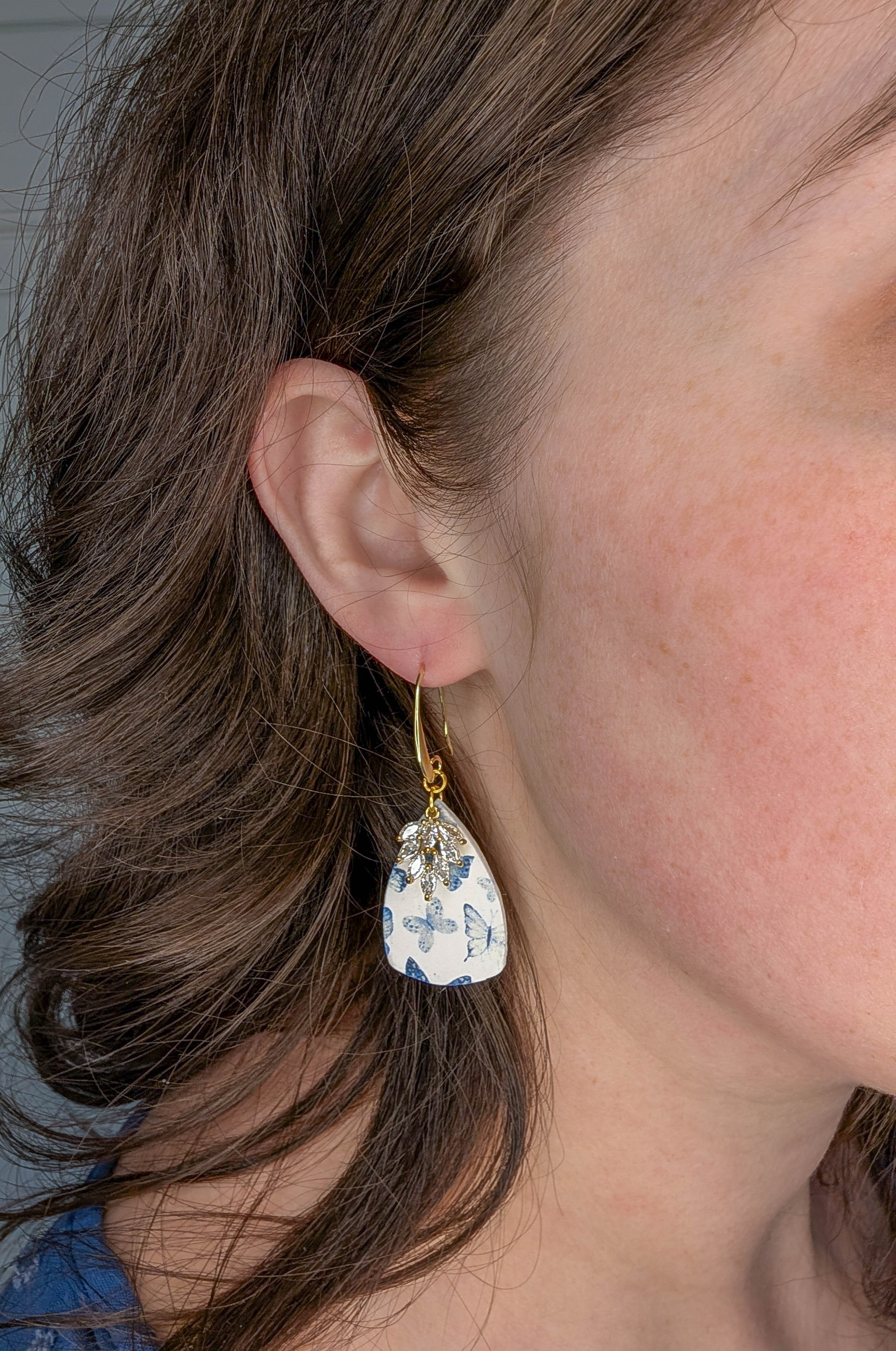 Whimsical Blue Butterfly Earrings
