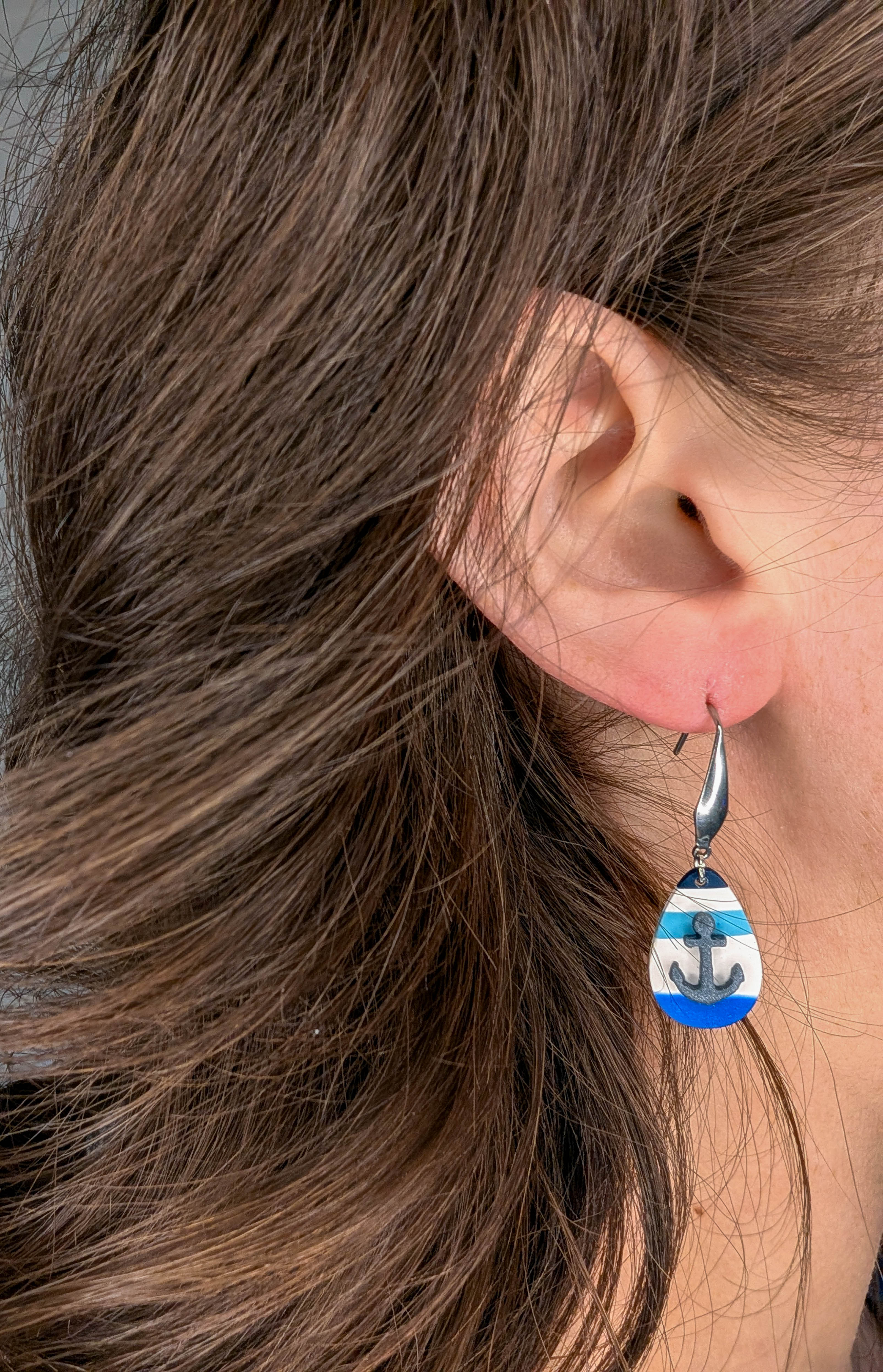 Minimal Nautical Anchor Earrings