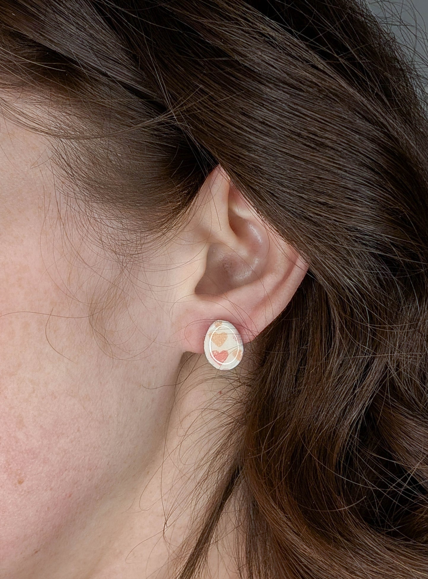 Pastel Heart Easter Egg Stud Earrings