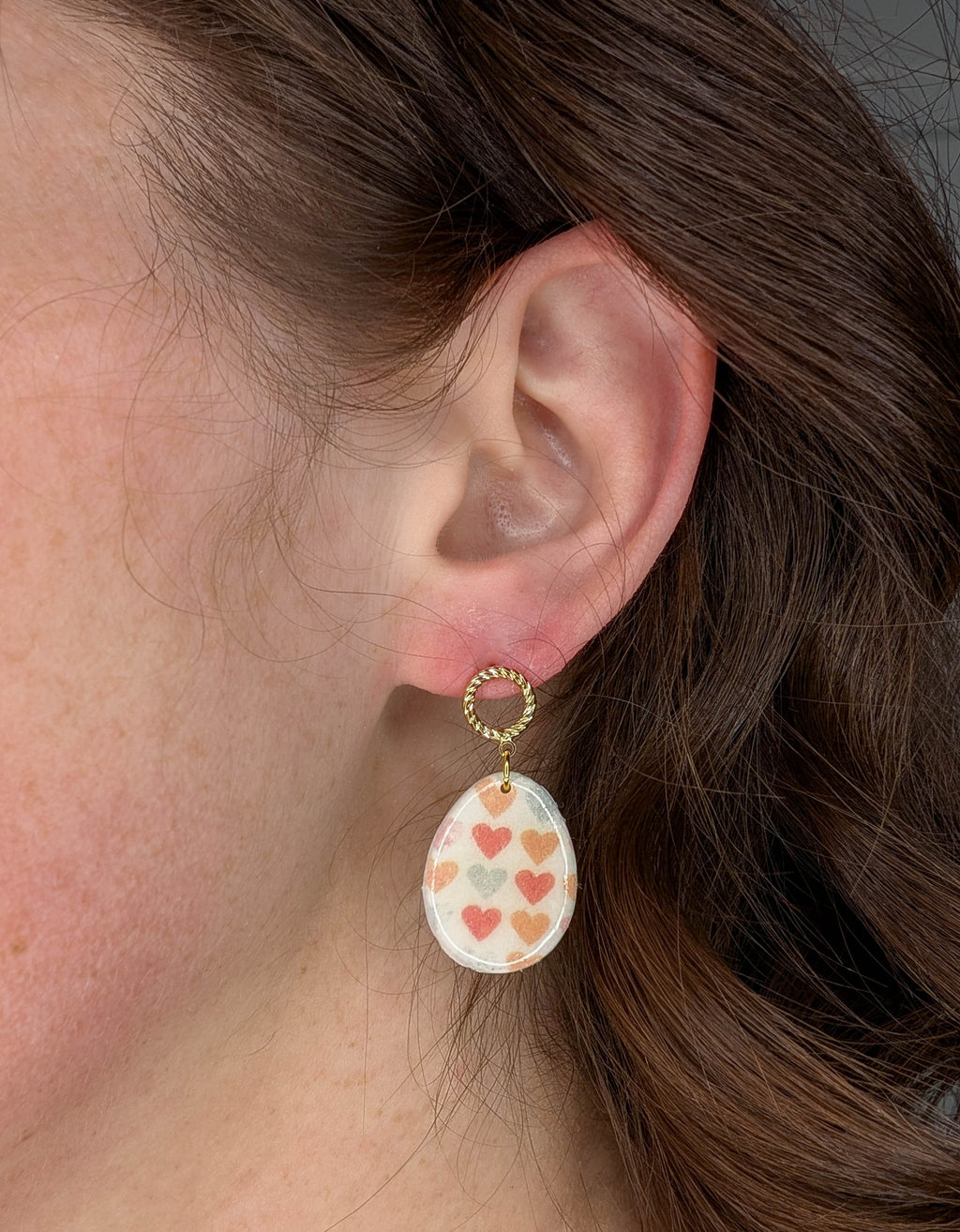 Pastel Heart Dangle Earrings