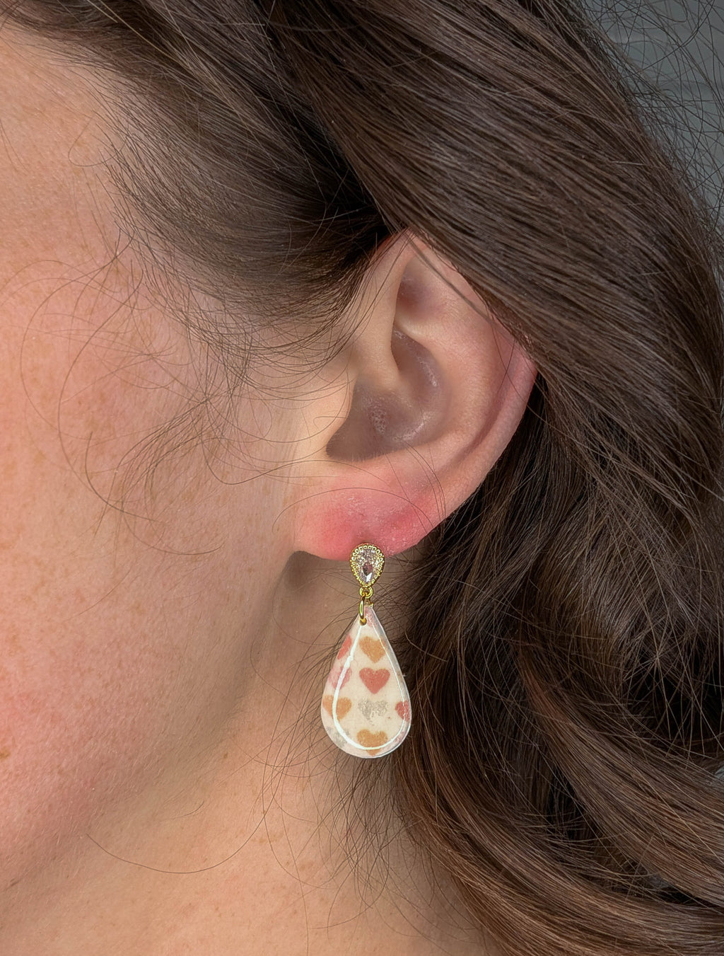 Vintage Style Heart Dangle Earrings