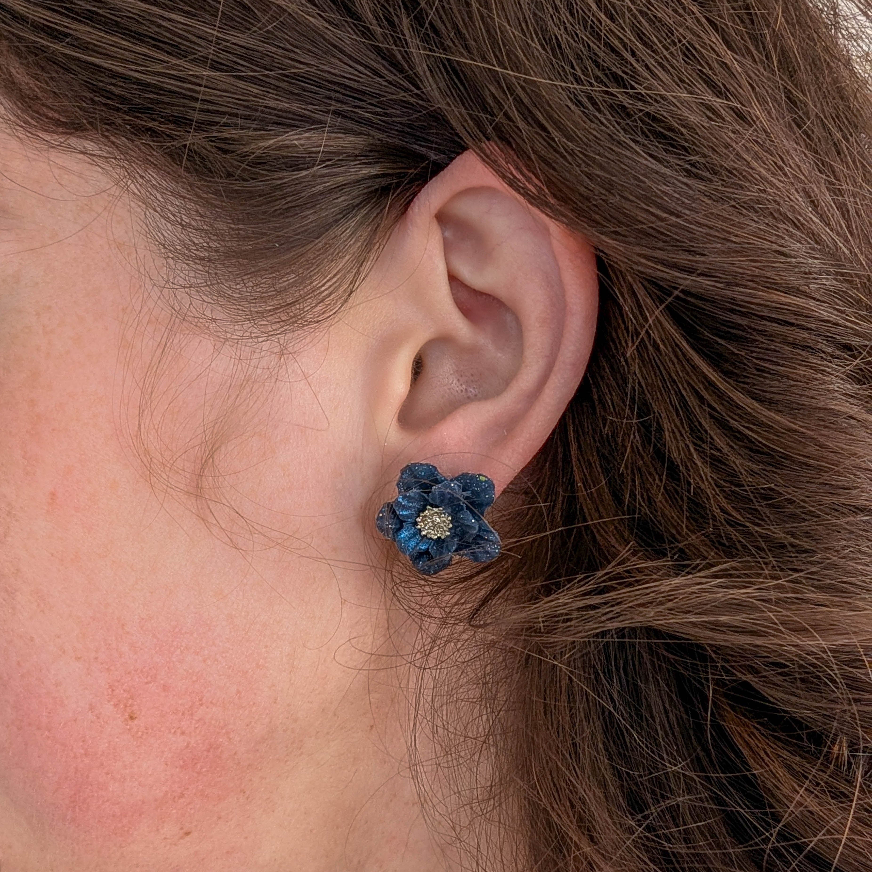 Handcrafted Flower Statement Studs