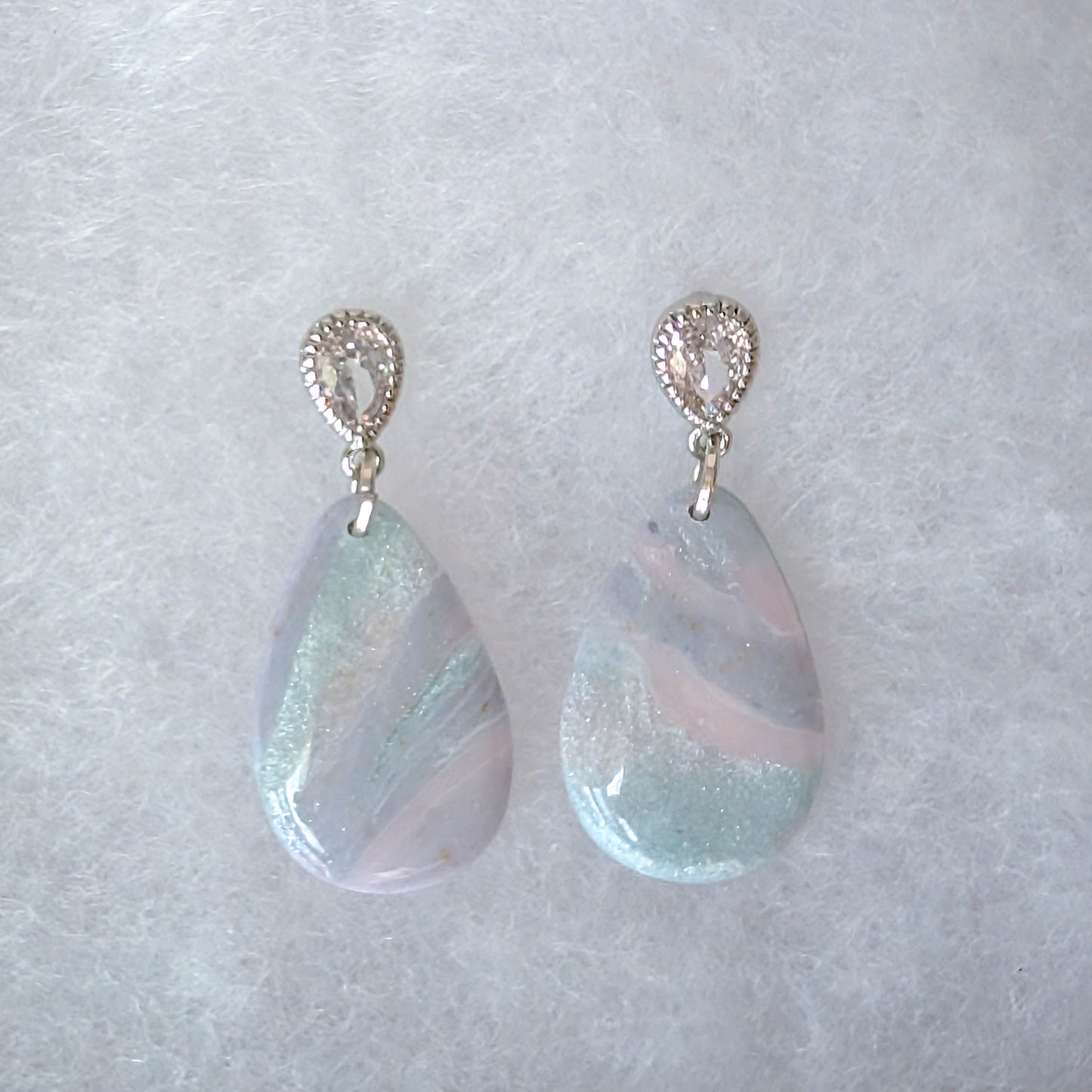 Pastel Pink, Purple, Blue Marble Clay Earrings for Brunch and Spring Garden Parties