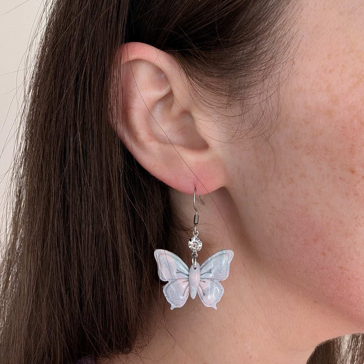 Pastel Pink, Purple, Blue Marble Clay Earrings for Brunch and Spring Garden Parties