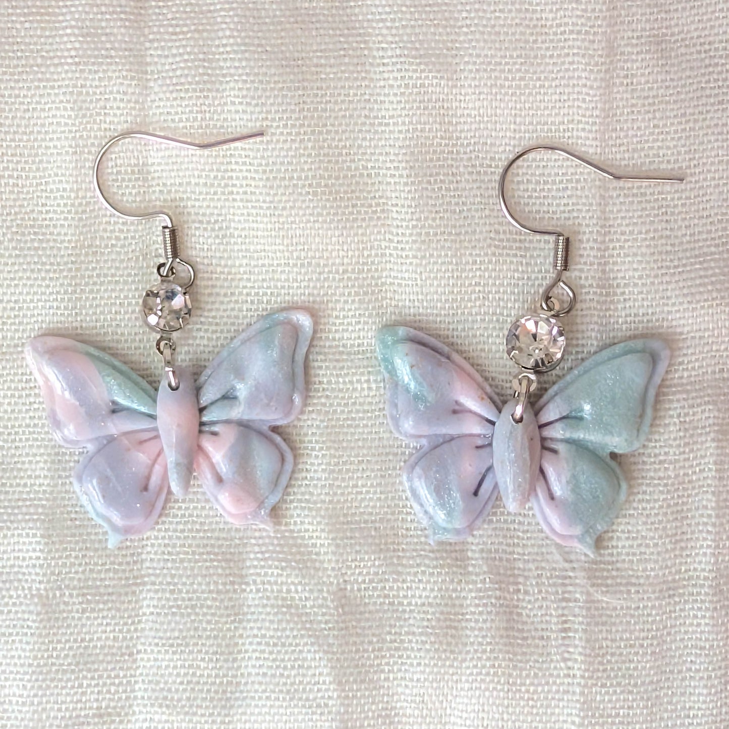 Pastel Pink, Purple, Blue Marble Clay Earrings for Brunch and Spring Garden Parties