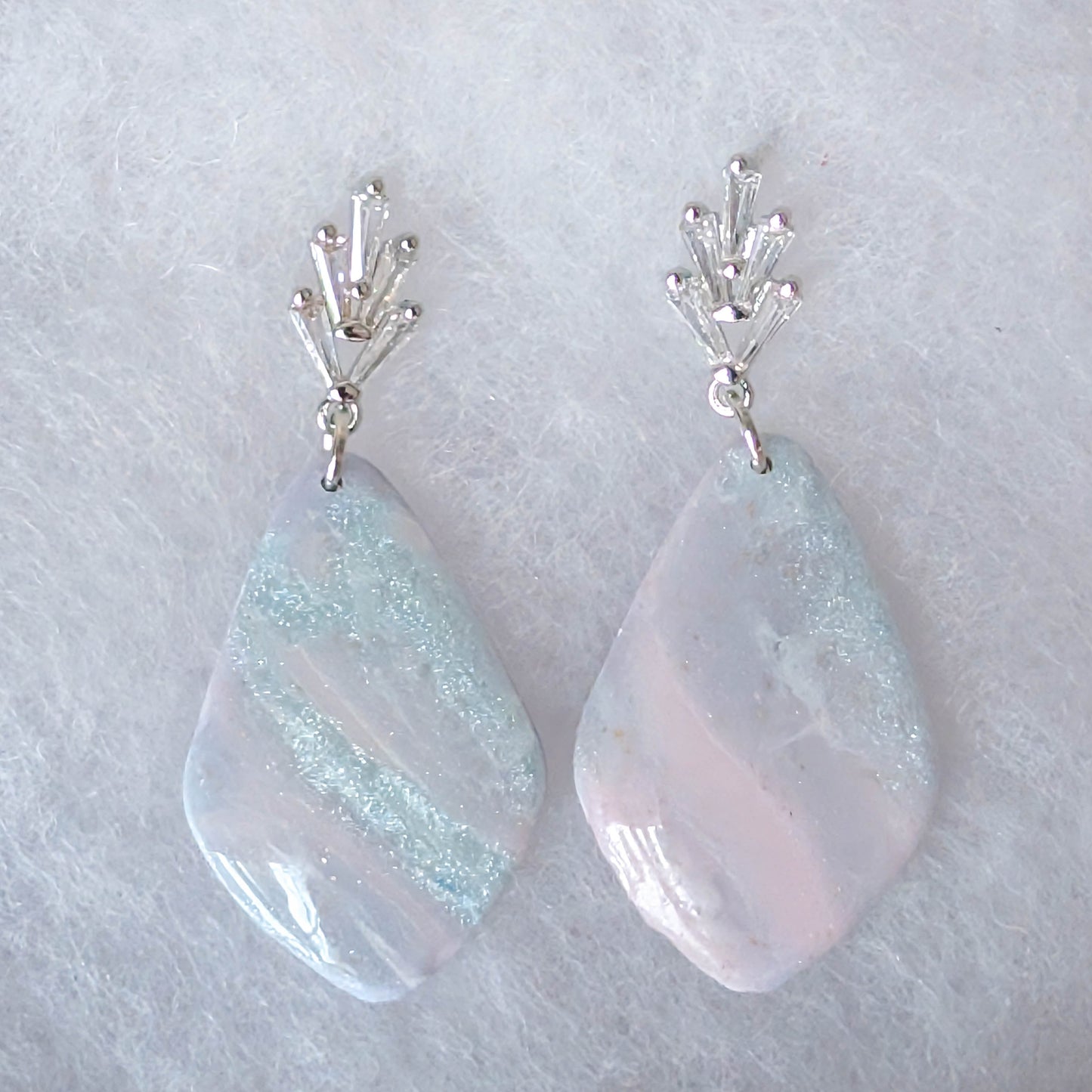 Pastel Pink, Purple, Blue Marble Clay Earrings for Brunch and Spring Garden Parties