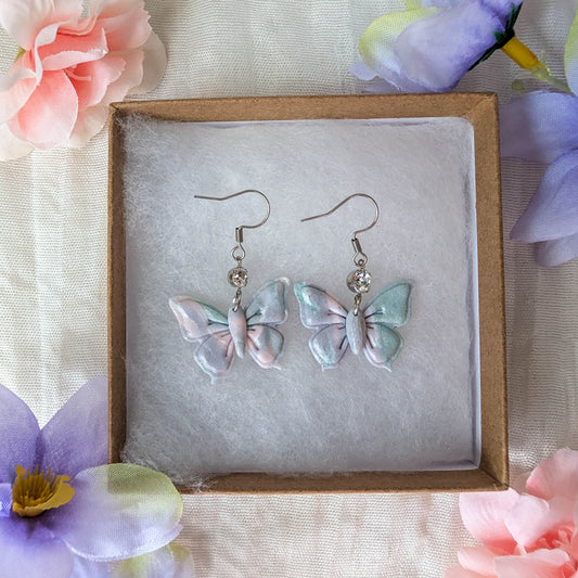 Pastel Pink, Purple, Blue Marble Clay Earrings for Brunch and Spring Garden Parties