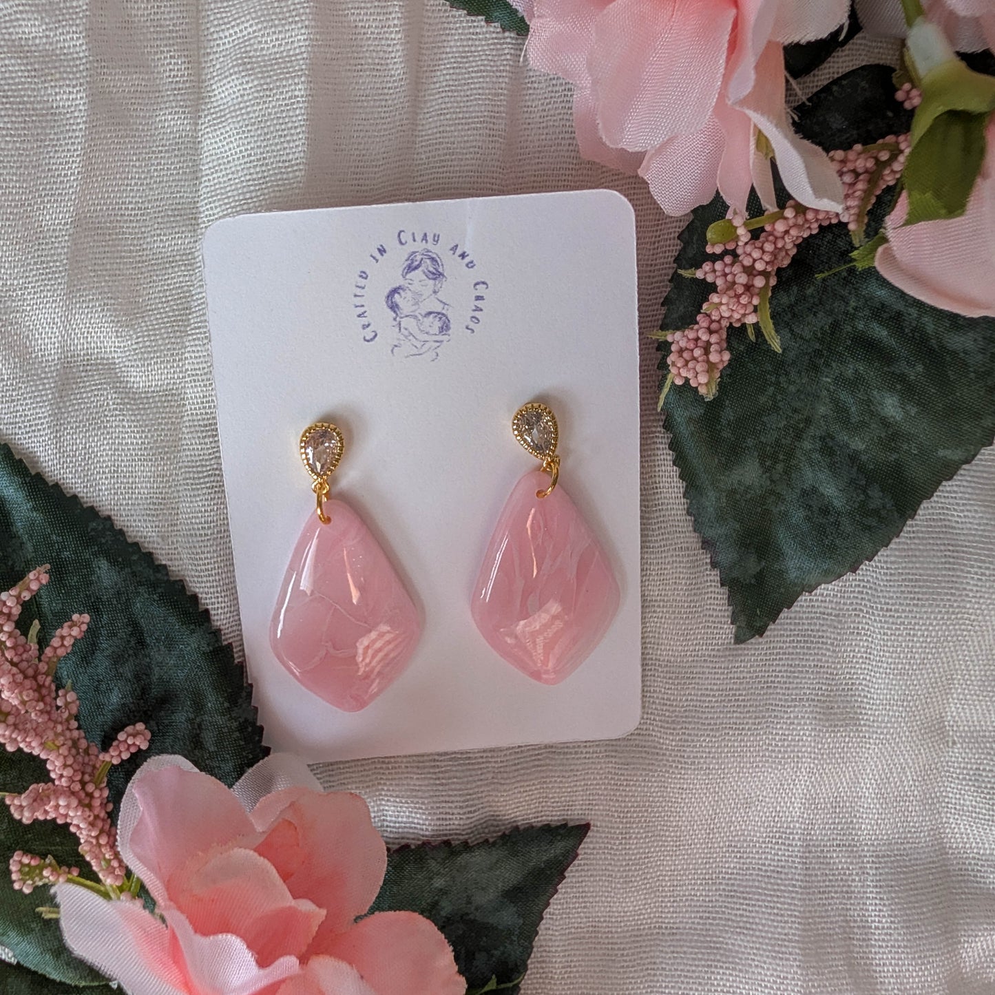 Translucent Pastel Pink Earrings: Lightweight Soft Luxe Statement Jewelry
