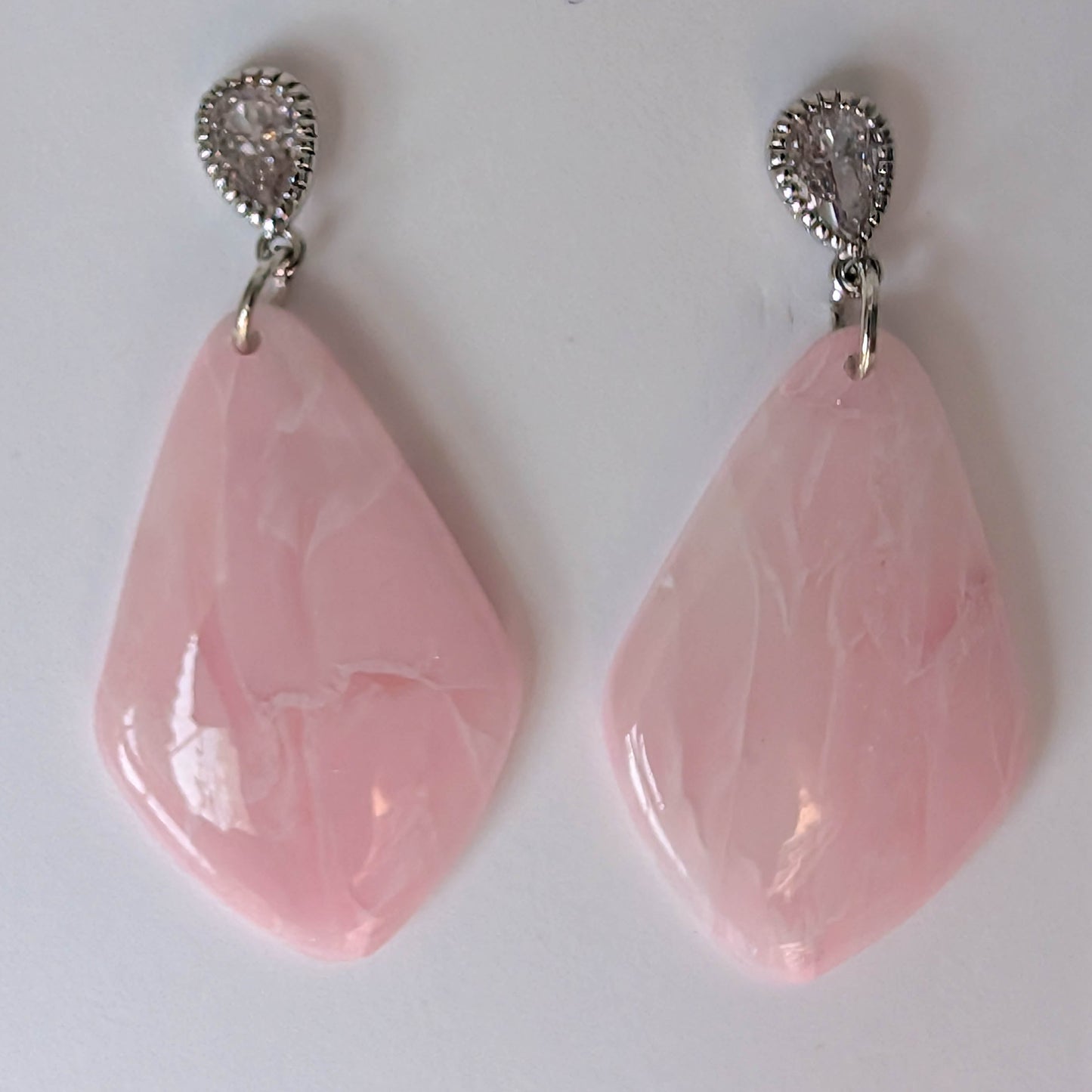 Translucent Pastel Pink Earrings: Lightweight Soft Luxe Statement Jewelry
