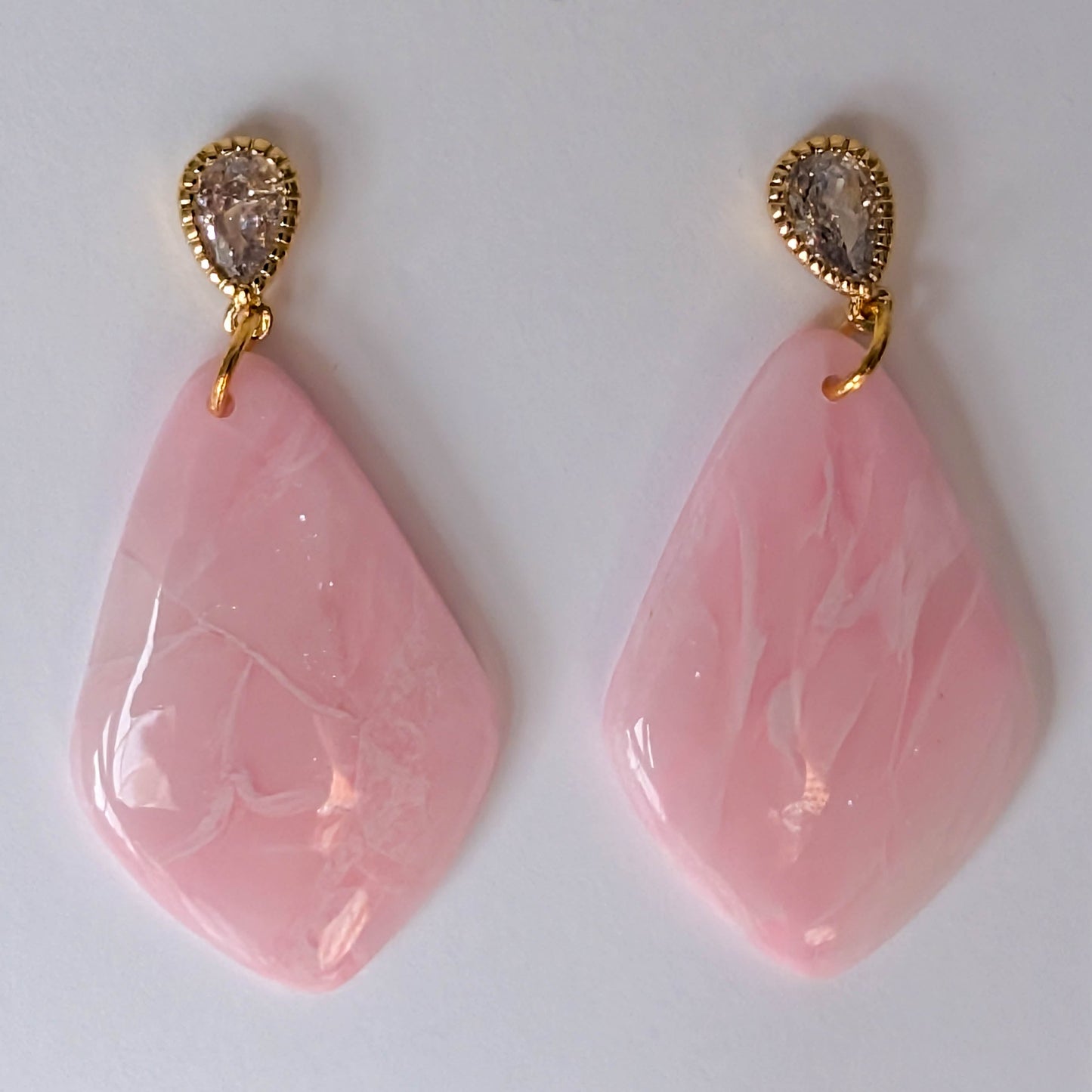 Translucent Pastel Pink Earrings: Lightweight Soft Luxe Statement Jewelry