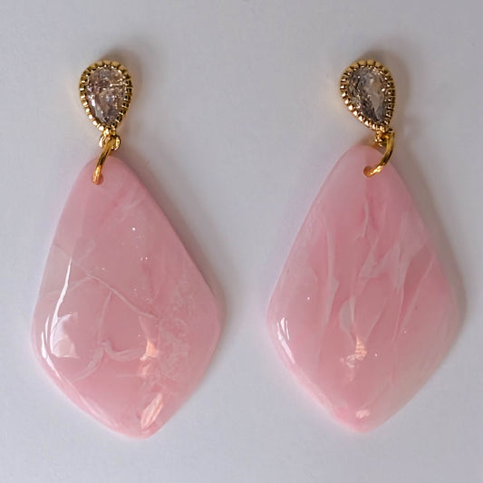 Translucent Pastel Pink Earrings: Lightweight Soft Luxe Statement Jewelry