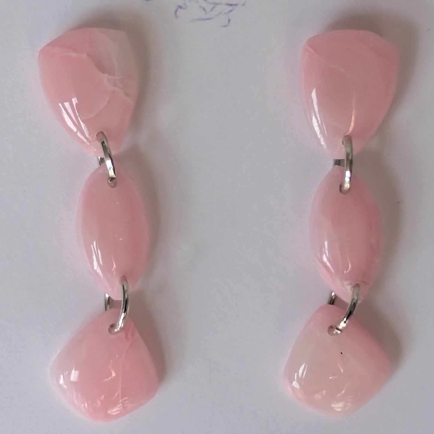 Translucent Pastel Pink Earrings: Lightweight Soft Luxe Statement Jewelry