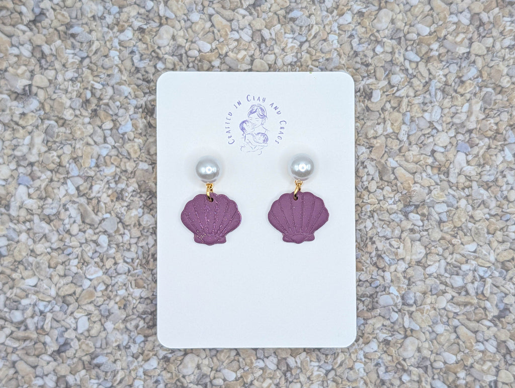 Pearl Shell Stud Earrings with Gold Plated Posts