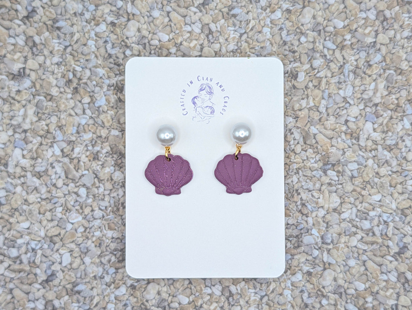 Pearl Shell Stud Earrings with Gold Plated Posts