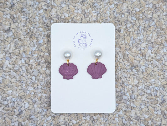 Pearl Shell Stud Earrings with Gold Plated Posts