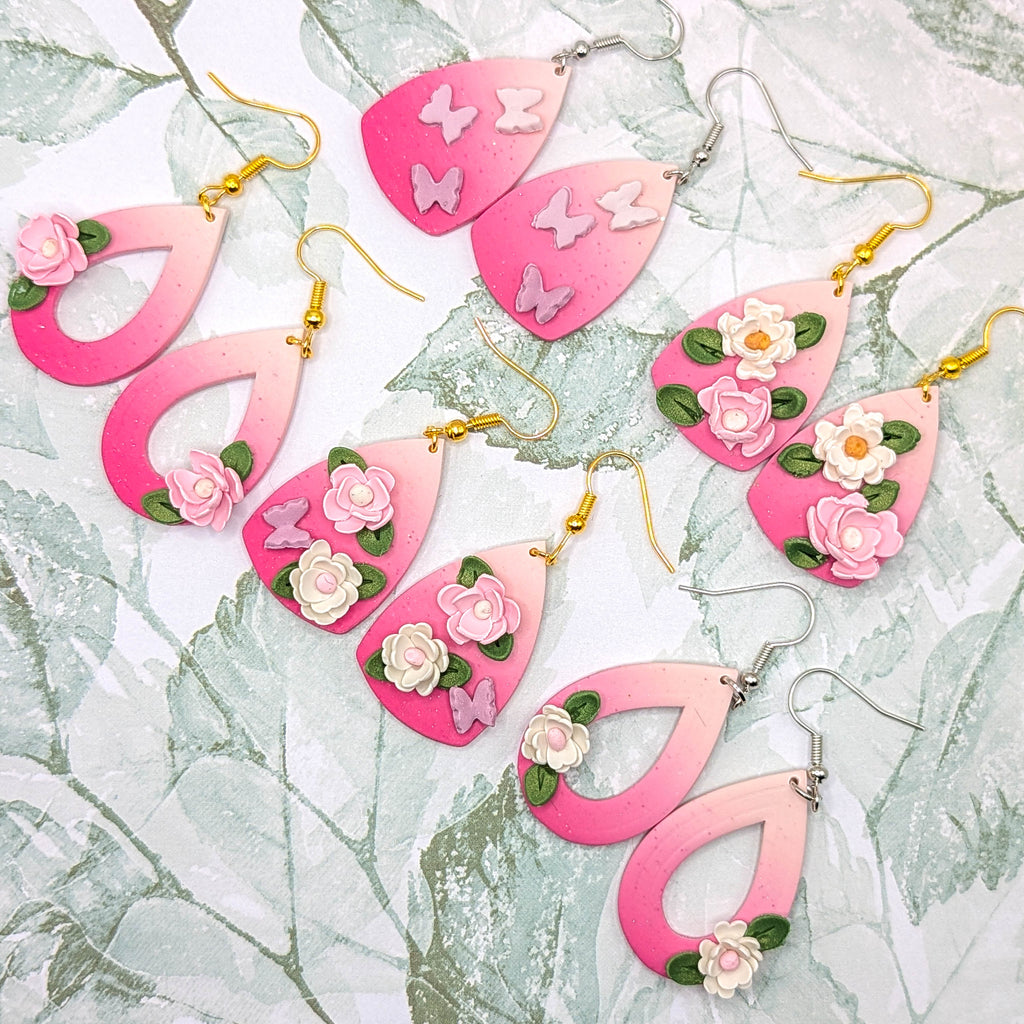 Pink Ombre Spring Earrings