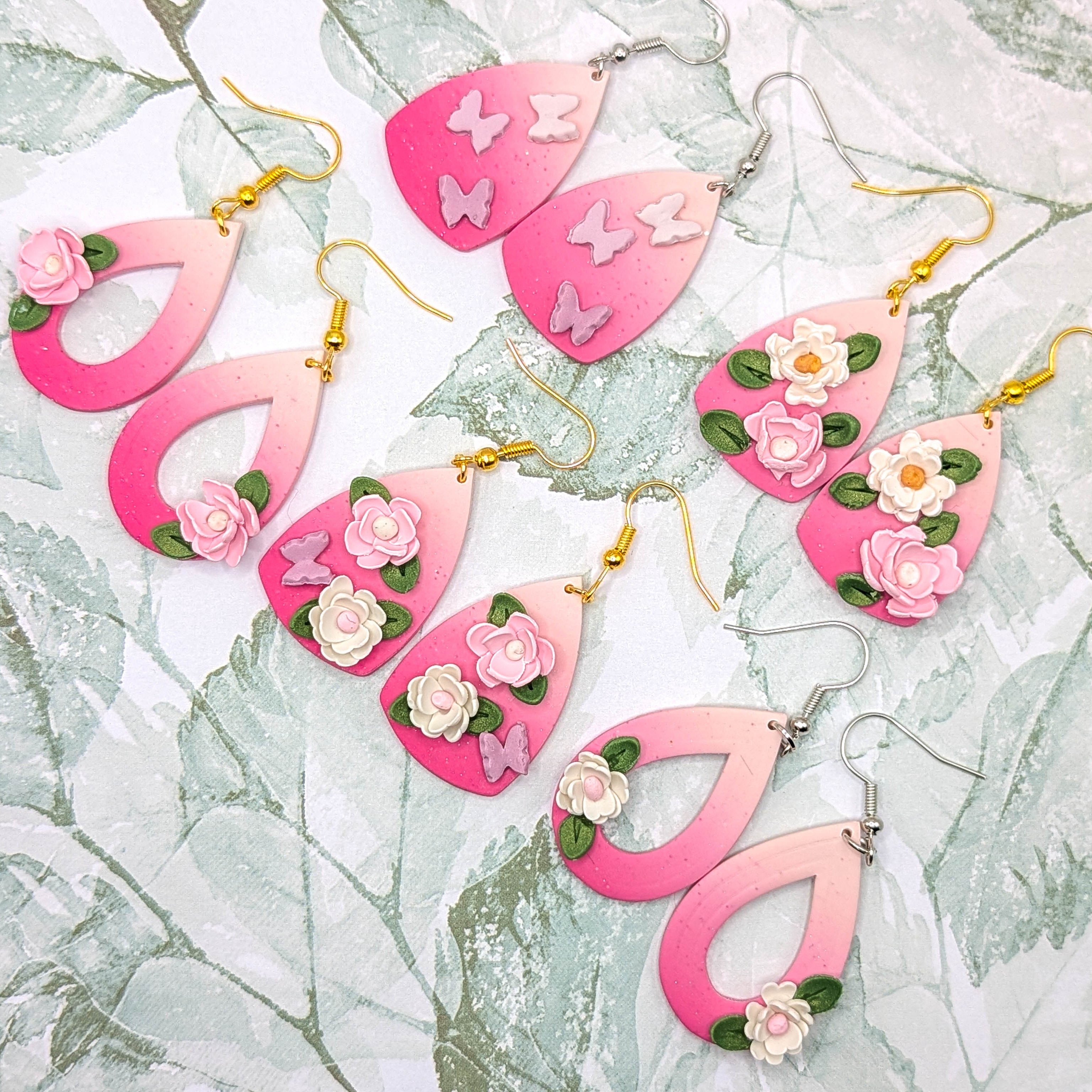 Pink Ombre Spring Earrings
