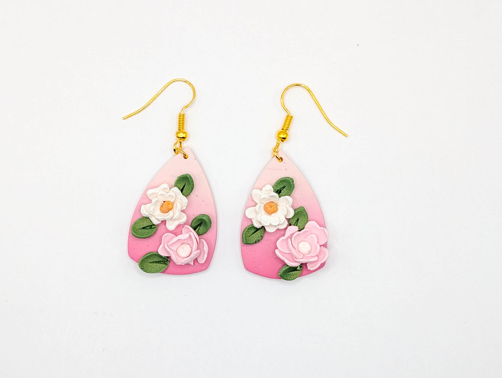 Pink Ombre Spring Earrings