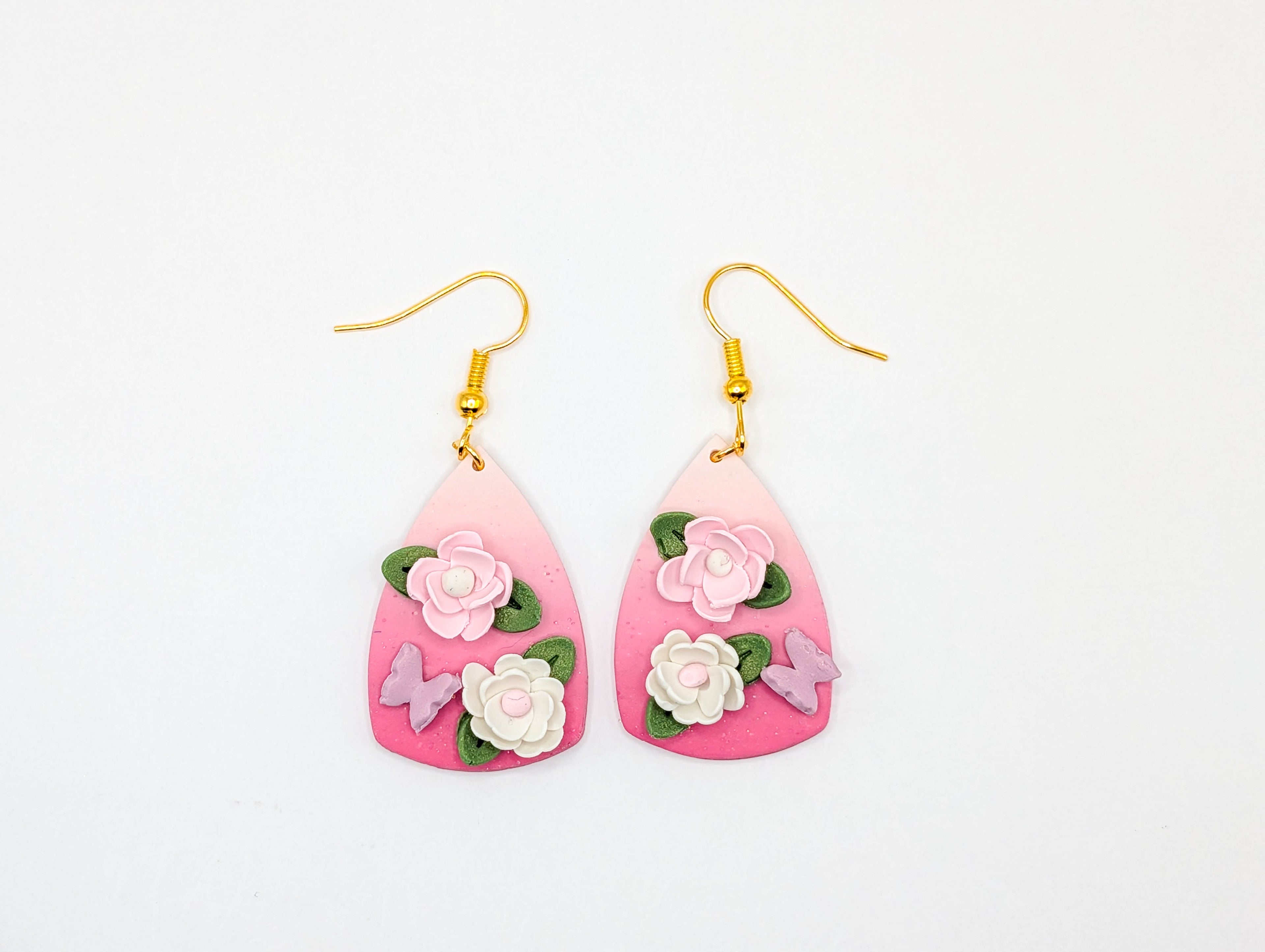 Pink Ombre Spring Earrings