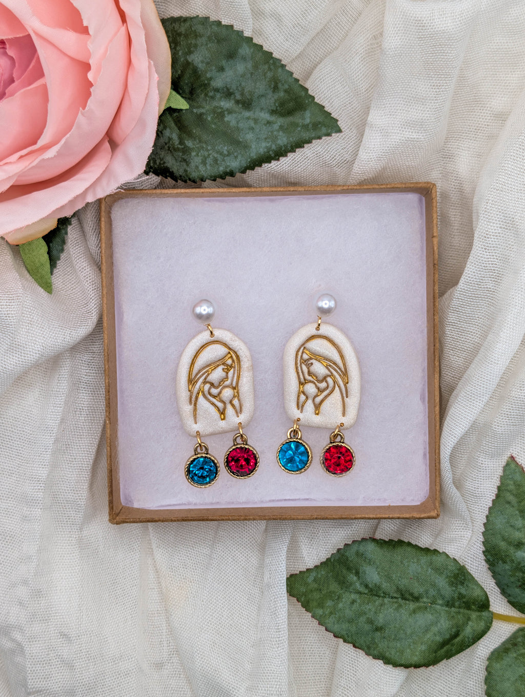 Personalized Mother & Child Birthstone Earrings