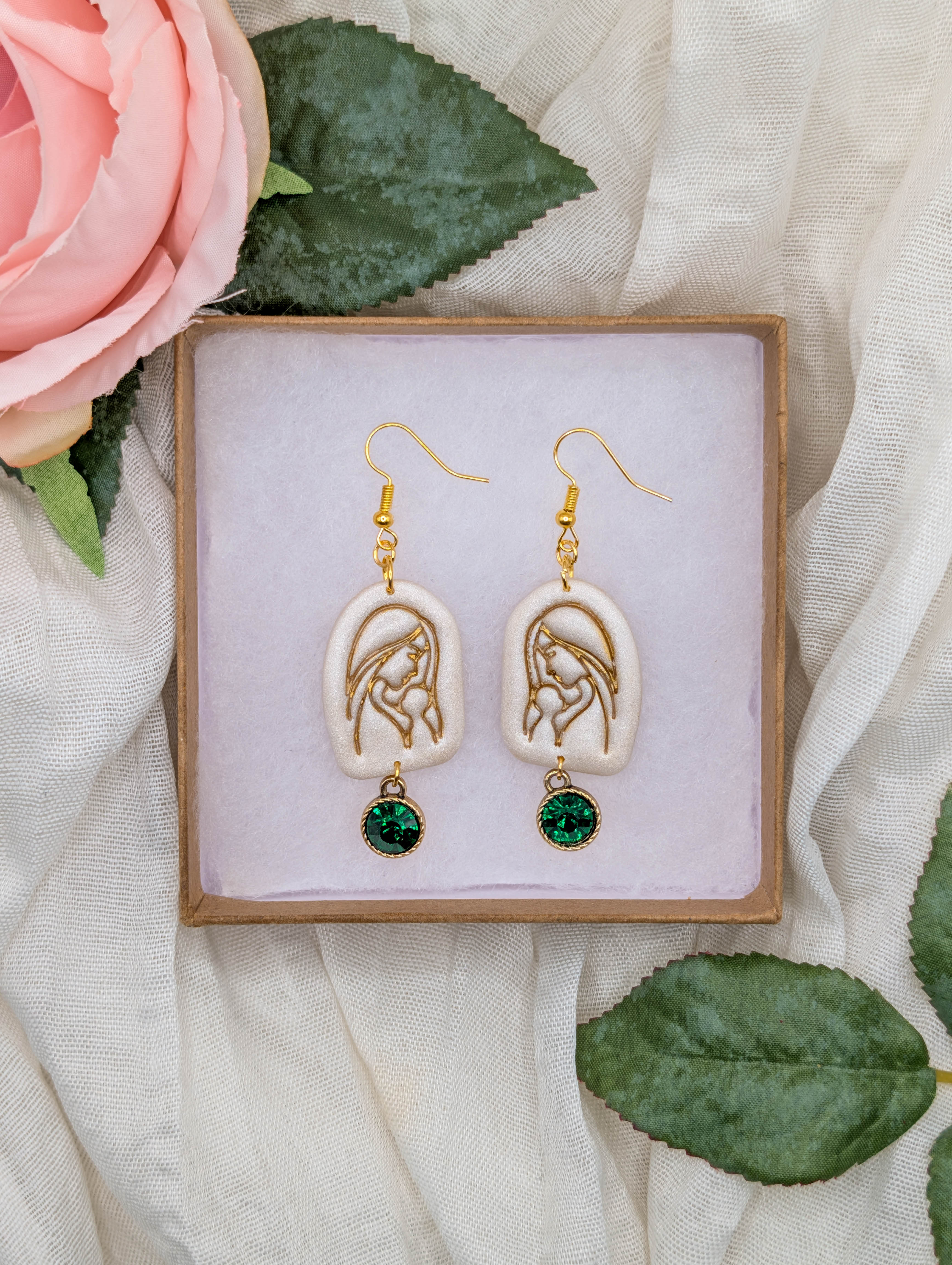 Personalized Mother & Child Birthstone Earrings