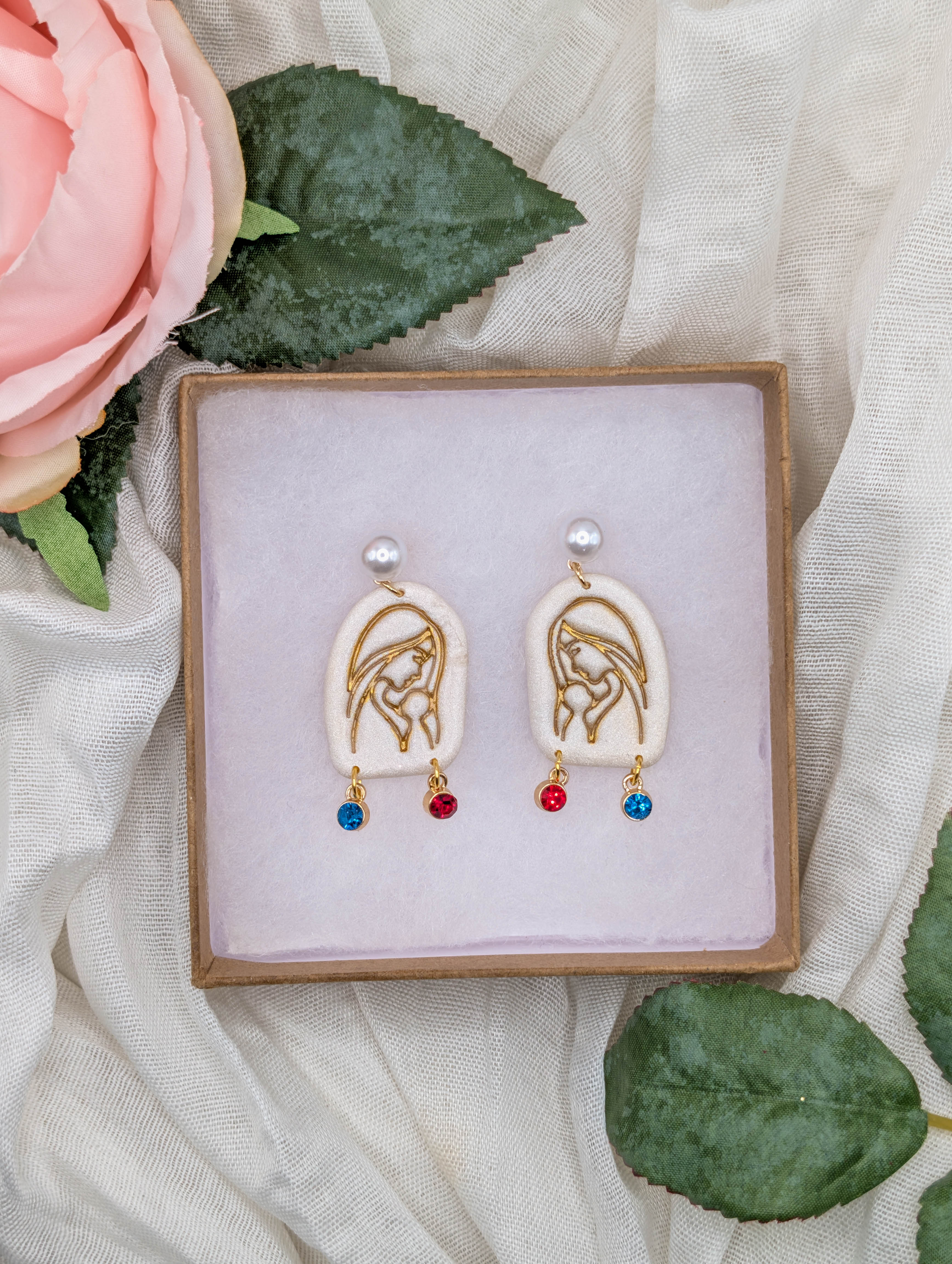 Personalized Mother & Child Birthstone Earrings