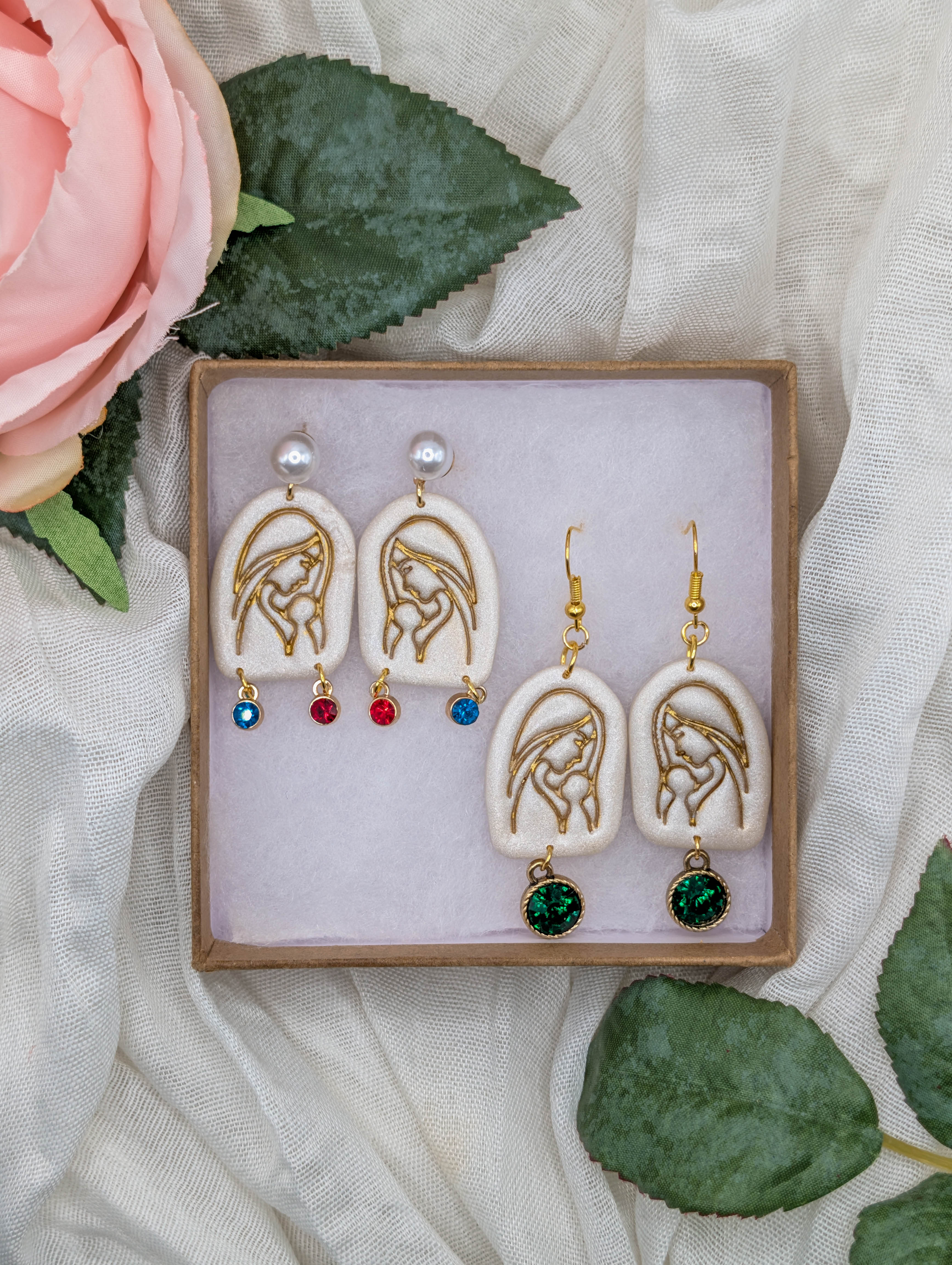 Personalized Mother & Child Birthstone Earrings