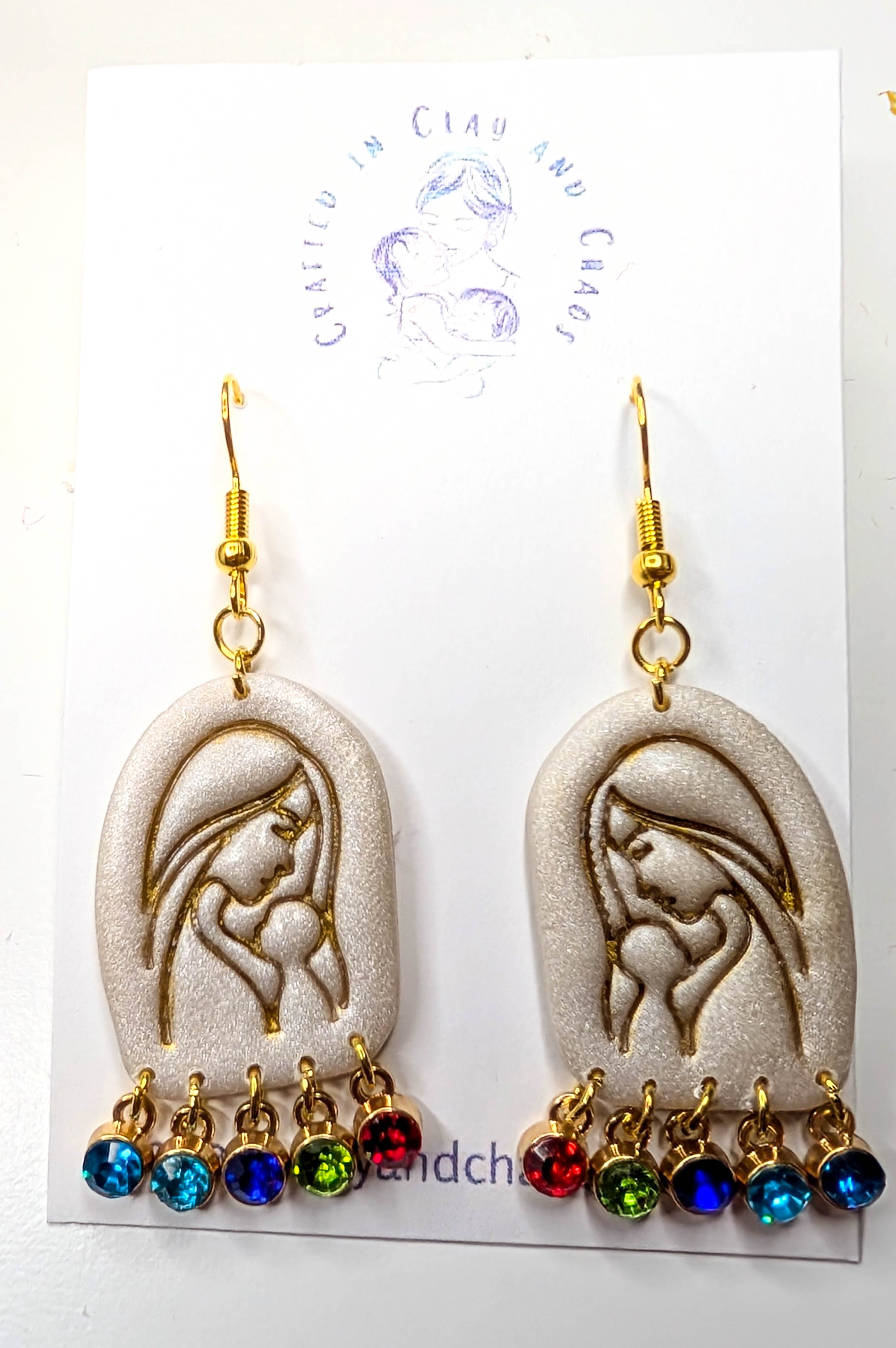 Personalized Mother & Child Birthstone Earrings