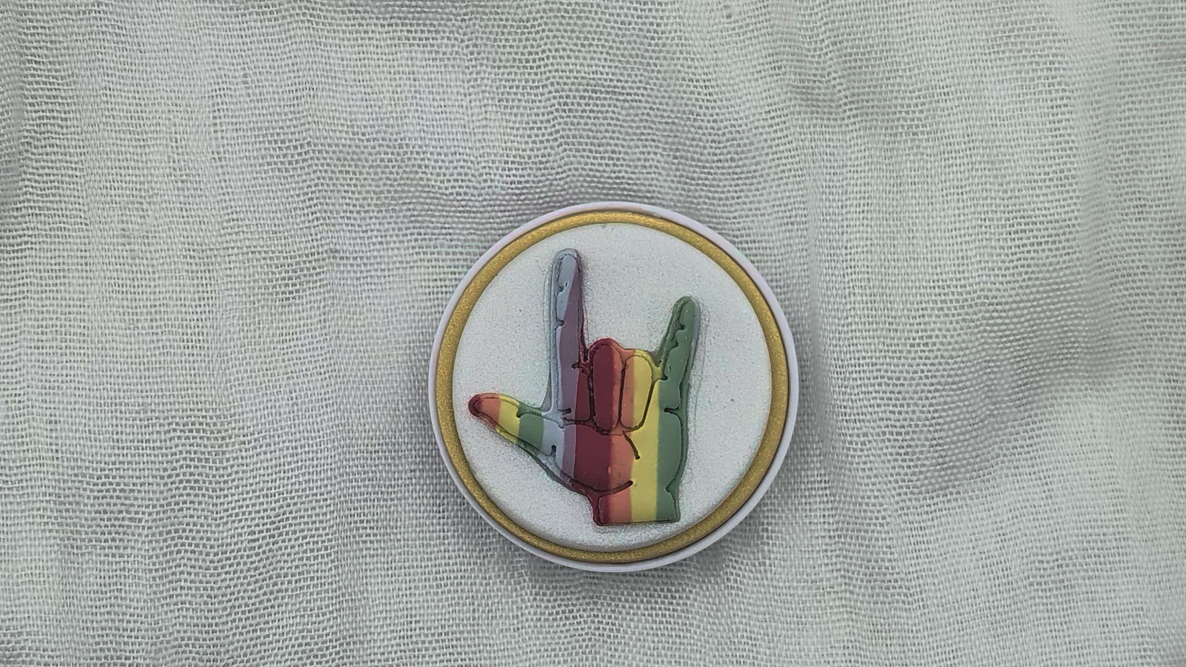 ASL I Love You Rainbow Pop up Phone Grip