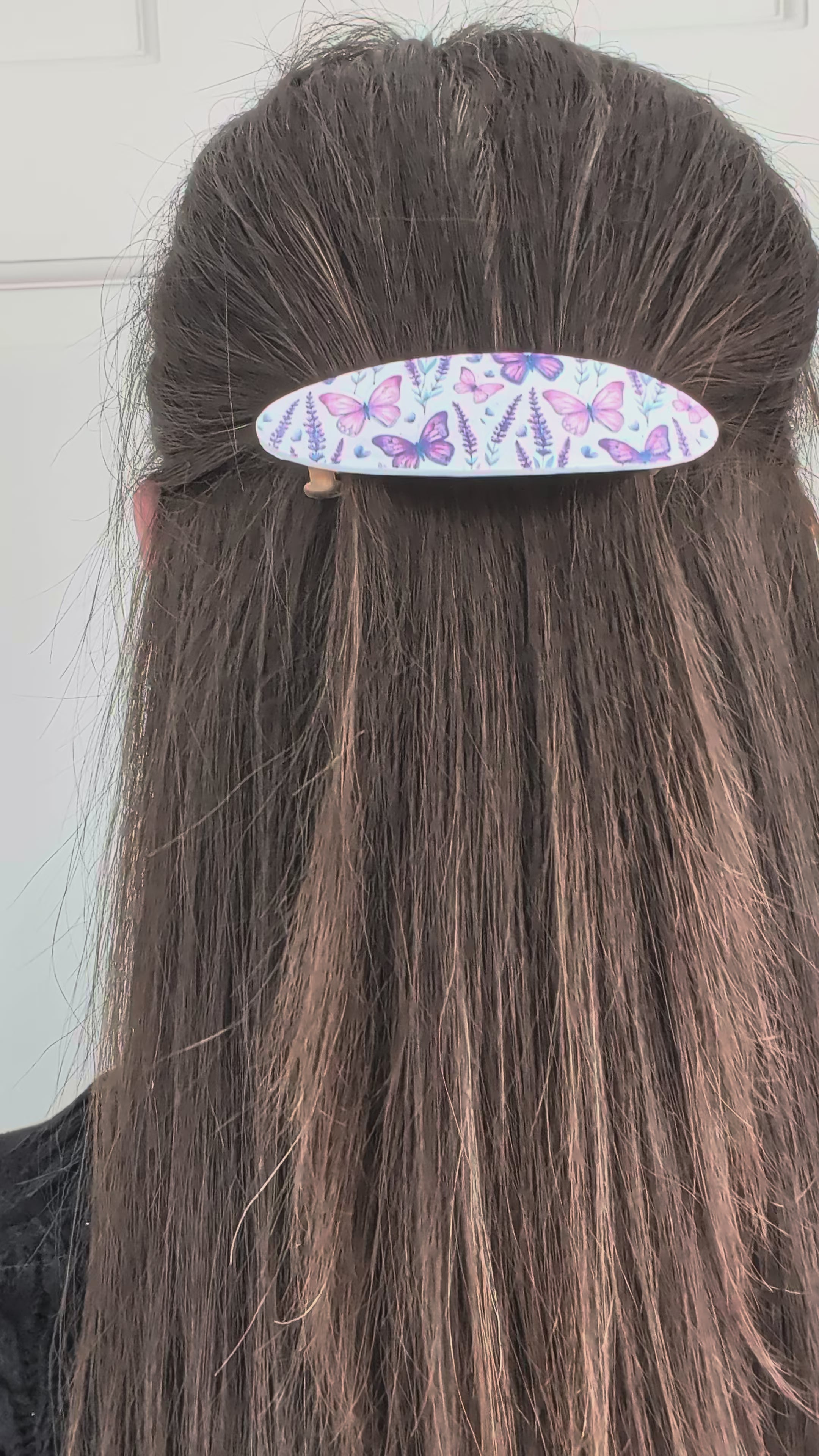 Purple Butterfly Polymer Clay Hair Clip